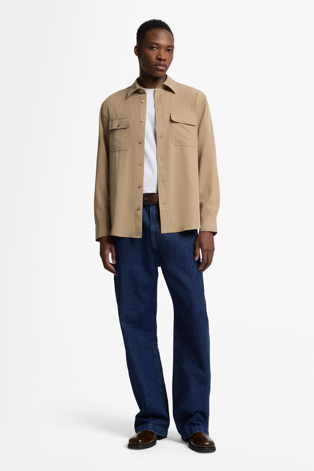 7 For All Mankind_Military Shirt Lyocell Taupe with Pockets_7MC11W37-TAU_TAU_02