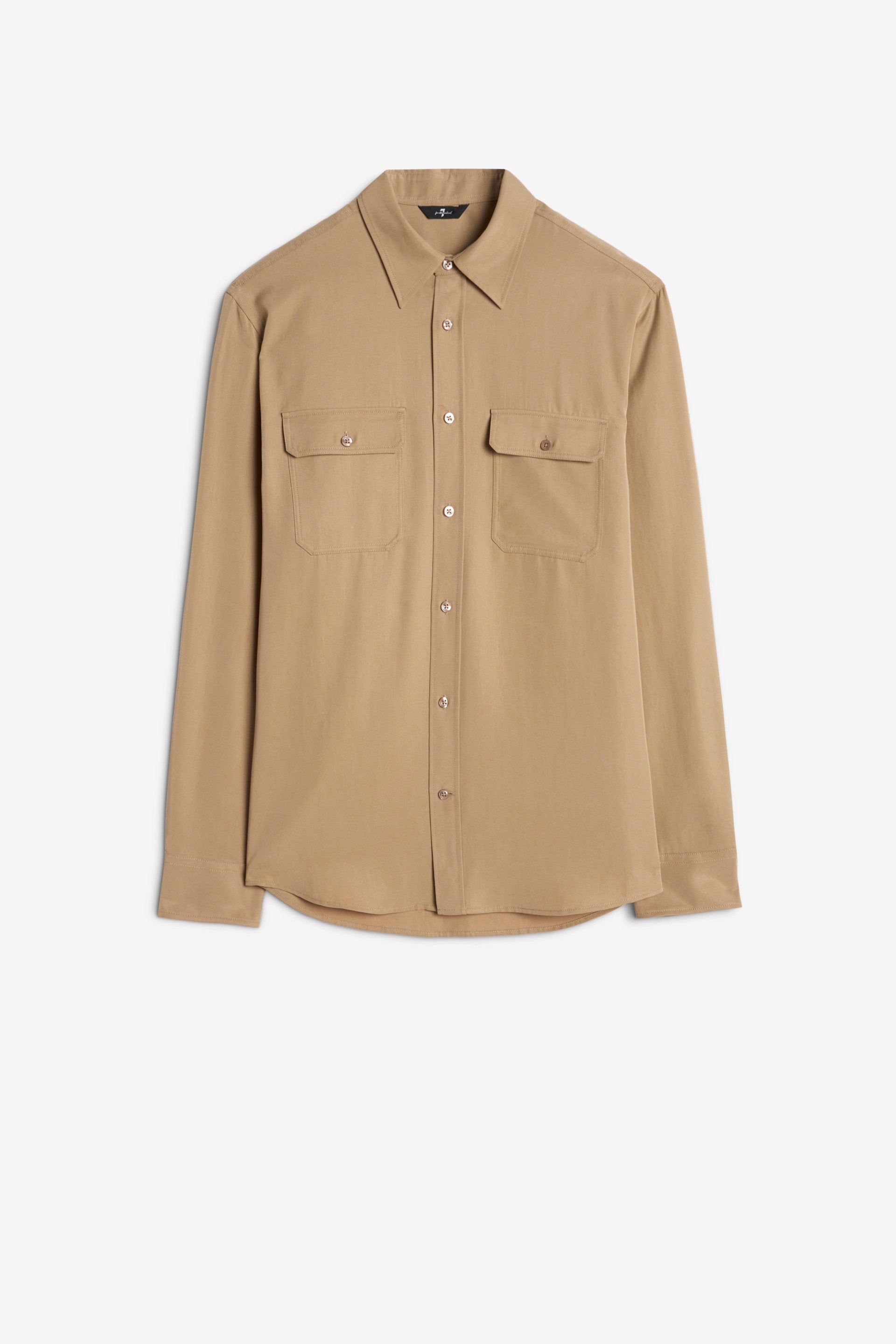 7 For All Mankind_Military Shirt Lyocell Taupe with Pockets_7MC11W37-TAU_TAU_03