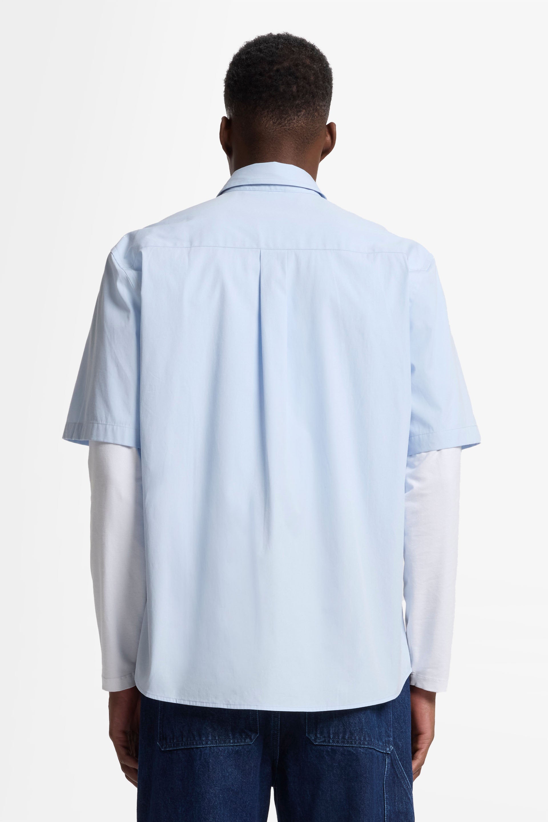 7 For All Mankind_S/S Regular Shirt Popeline Ice Blue_7MC12W36-IEE_IEE_05