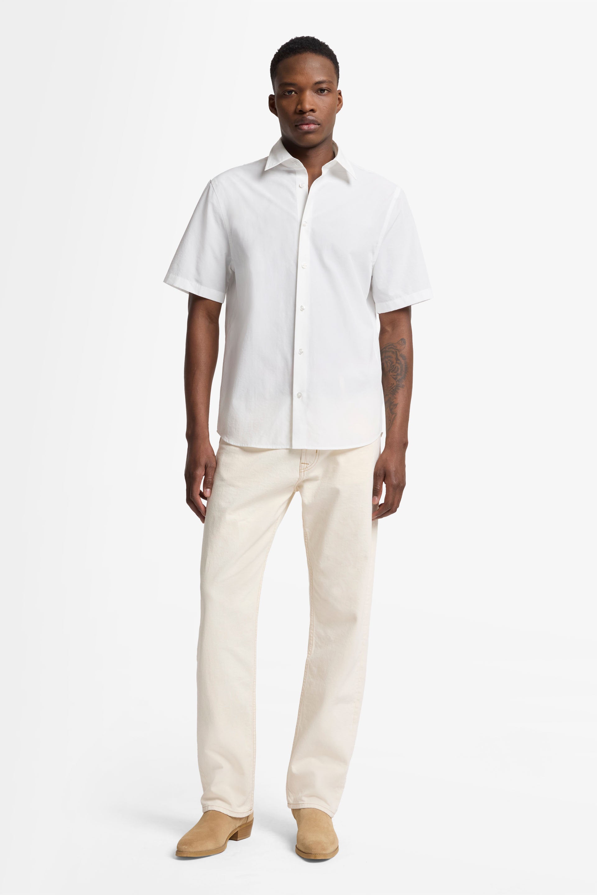 7 For All Mankind_S/S Regular Shirt Popeline White_7MC12W36-WHT_WHT_02