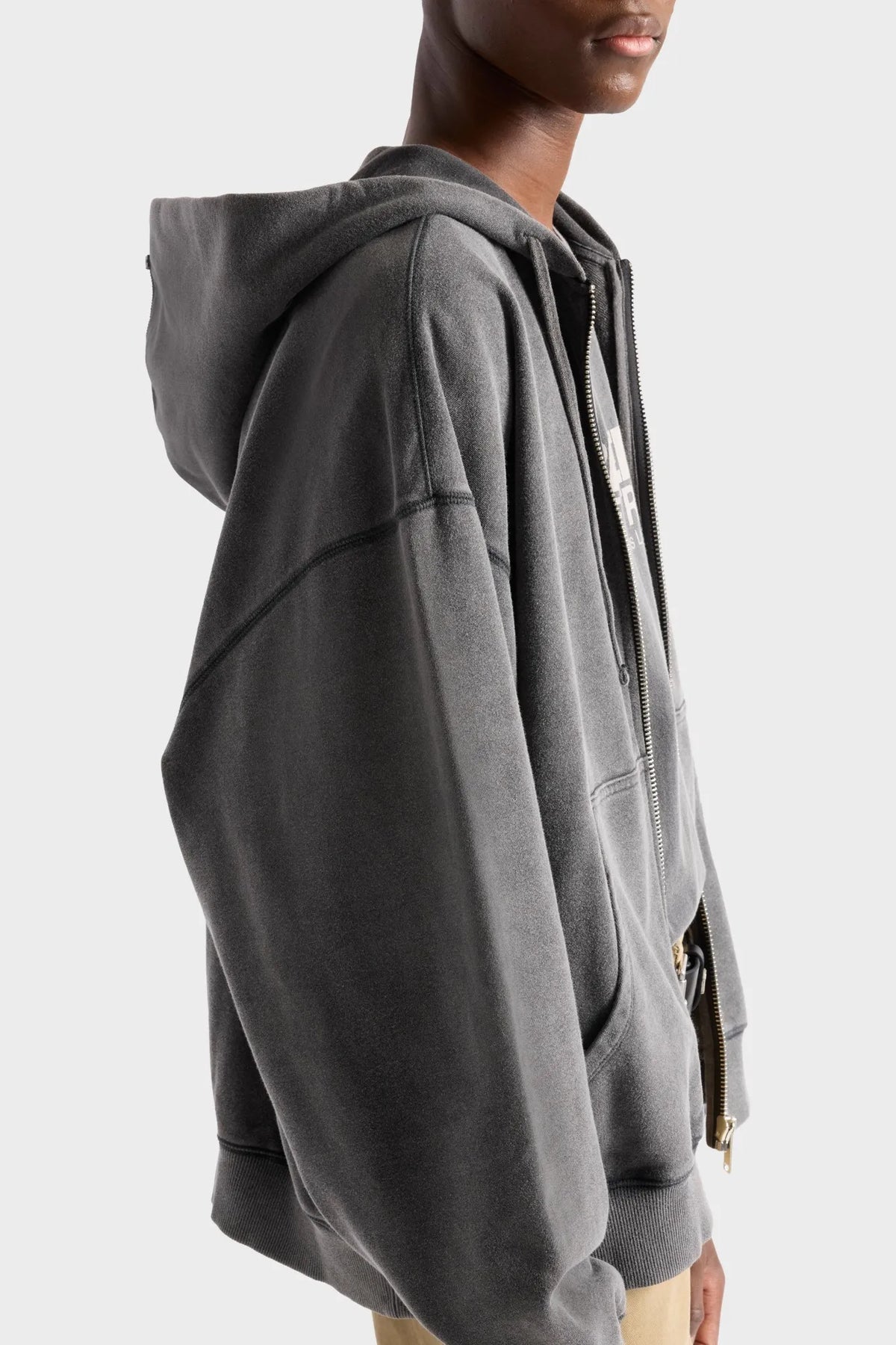 7 For All Mankind Black Men Zip Hoodie SKU: 7MDS0H52_1HW Image 05