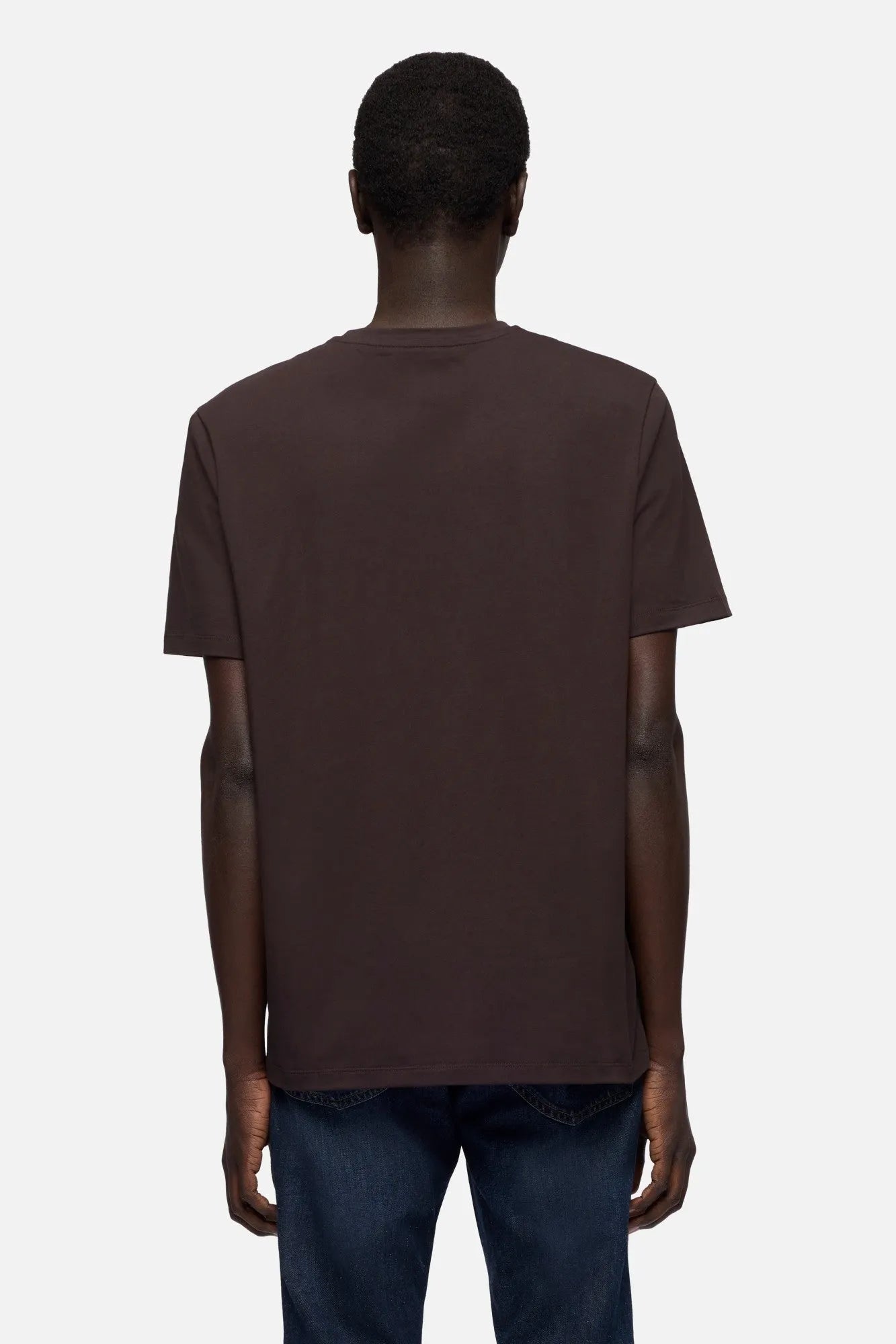 7 For All Mankind Espresso Men Tee in Luxe Performance SKU: 7MM70F14_3FH Image 05