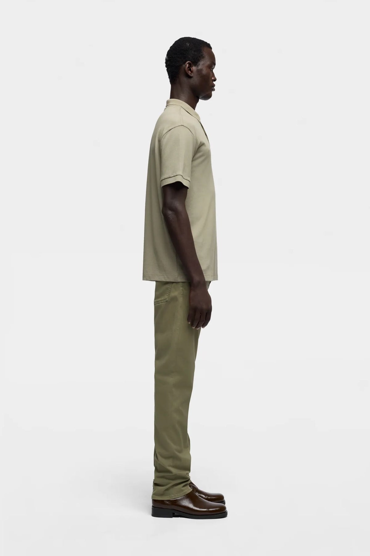 7 For All Mankind Army Men Short Sleeve Polo in Lyocell SKU: 7MP00H12_3JV Image 05