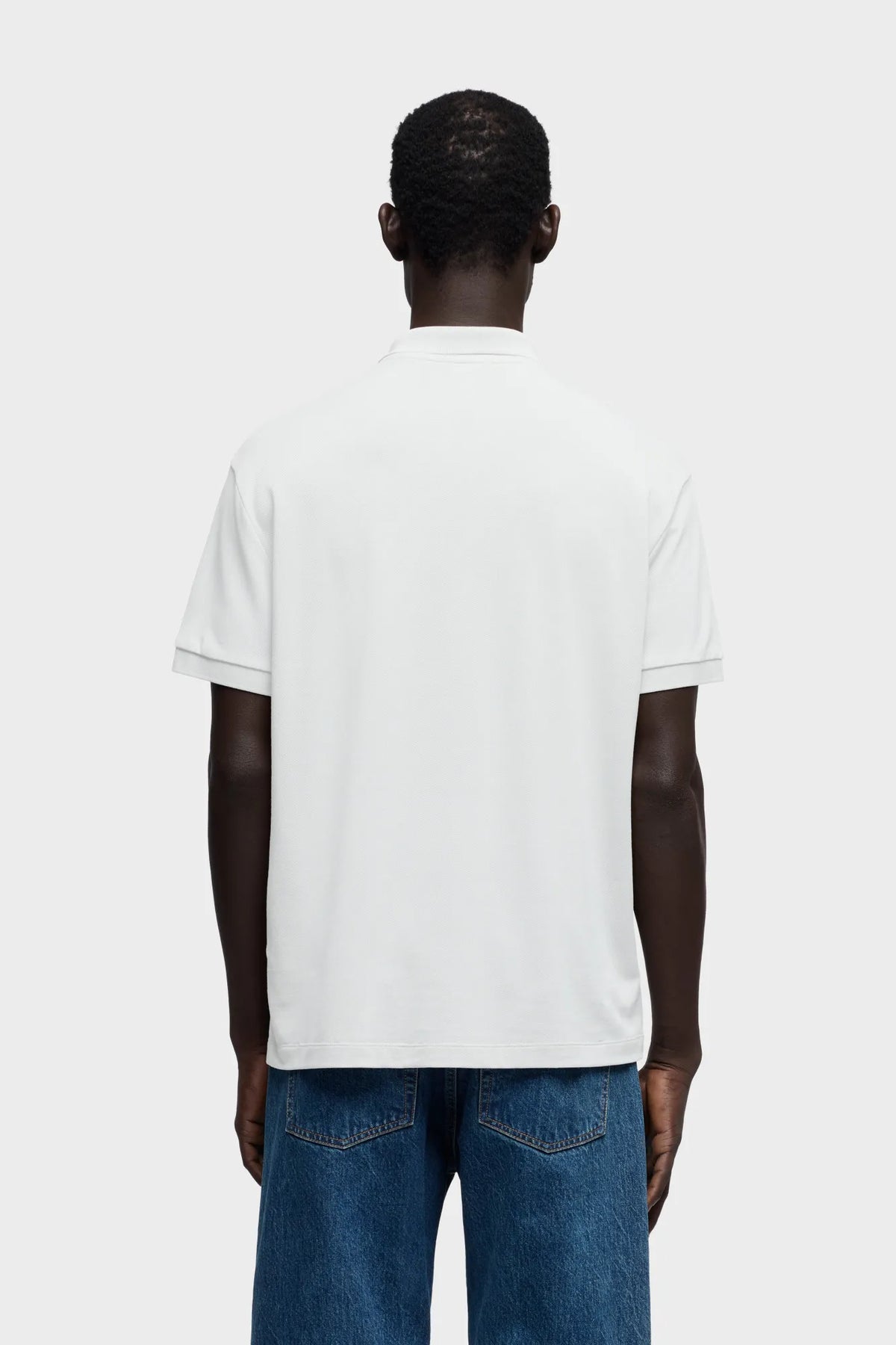 7 For All Mankind White Men Short Sleeve Polo in Lyocell SKU: 7MP00H12_3VJ Image 04