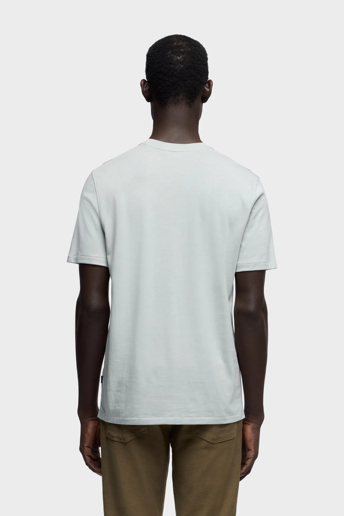 7 For All Mankind Light Blue Men Crewneck Tee in Lyocell SKU: 7MR40F46_3JW Image 04