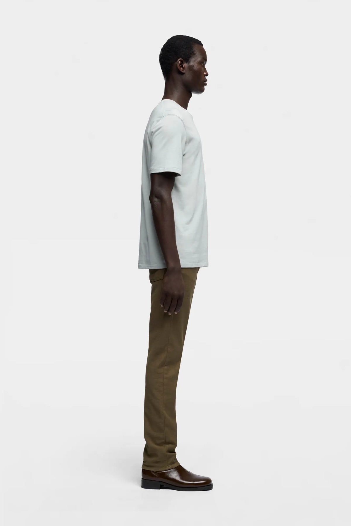 7 For All Mankind Light Blue Men Crewneck Tee in Lyocell SKU: 7MR40F46_3JW Image 05