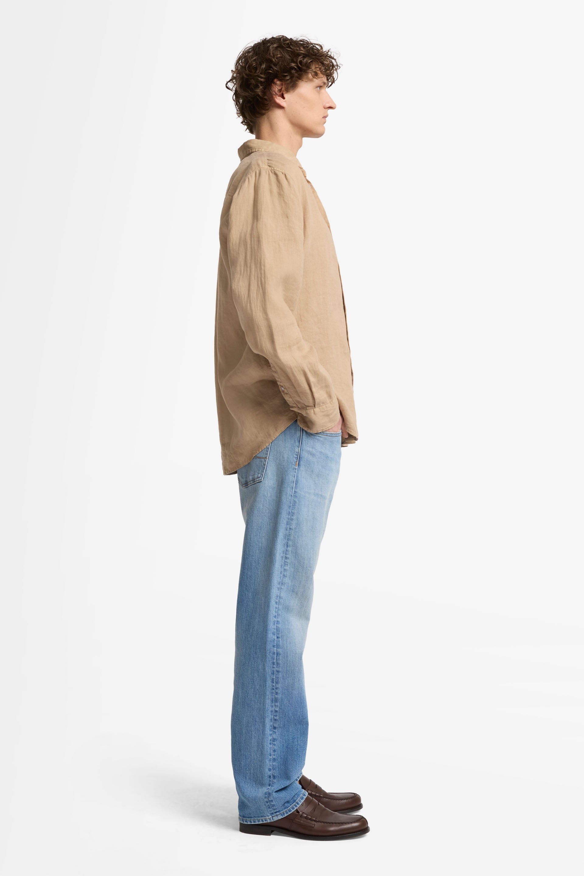 7 For All Mankind_Regular Shirt Linen Beige_7MS07W32-1FH_1FH_06