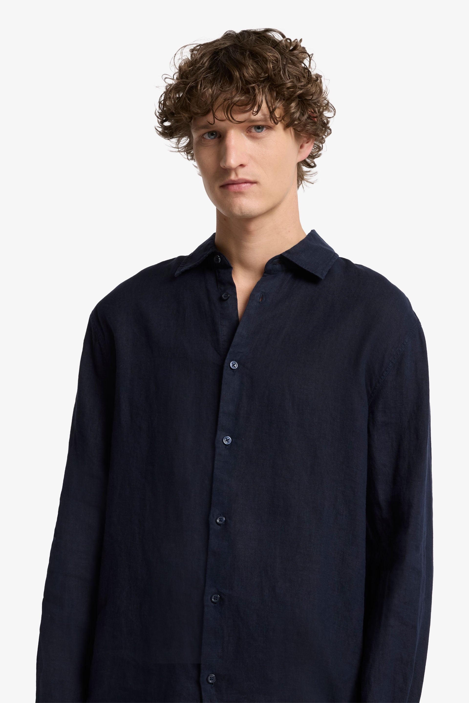 7 For All Mankind_Regular Shirt Linen Navy_7MS07W32-NVY_NVY_04