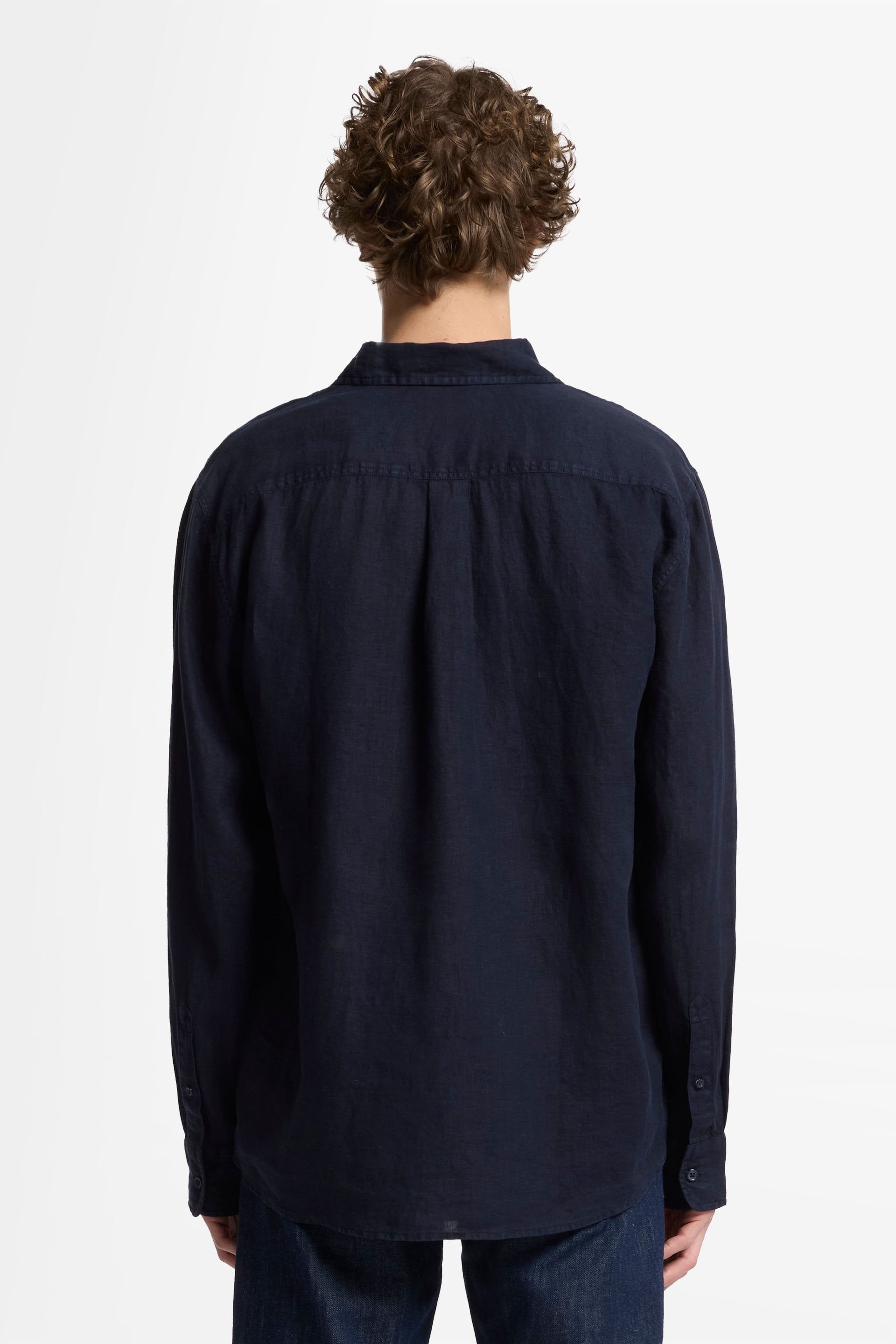 7 For All Mankind_Regular Shirt Linen Navy_7MS07W32-NVY_NVY_05
