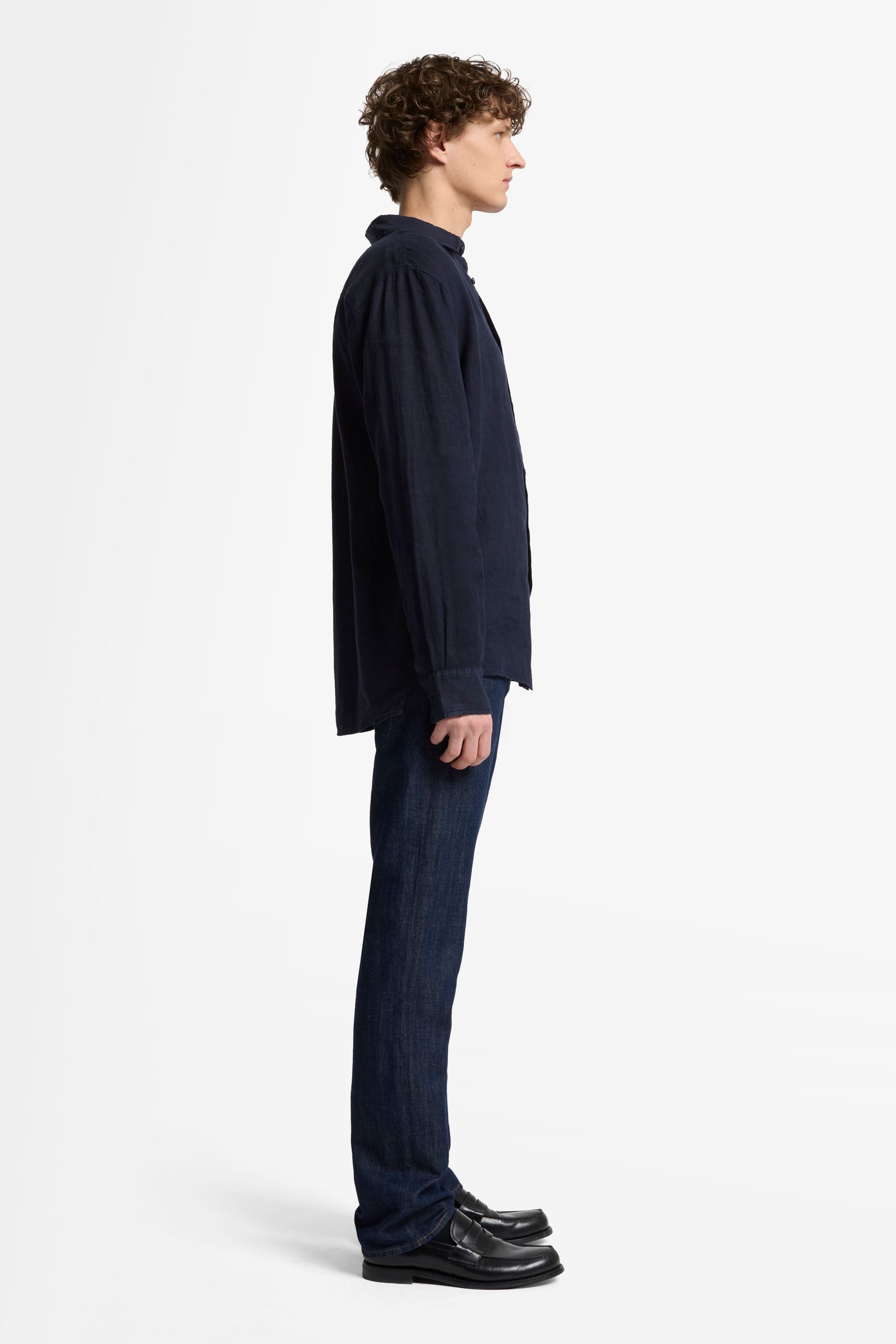7 For All Mankind_Regular Shirt Linen Navy_7MS07W32-NVY_NVY_06