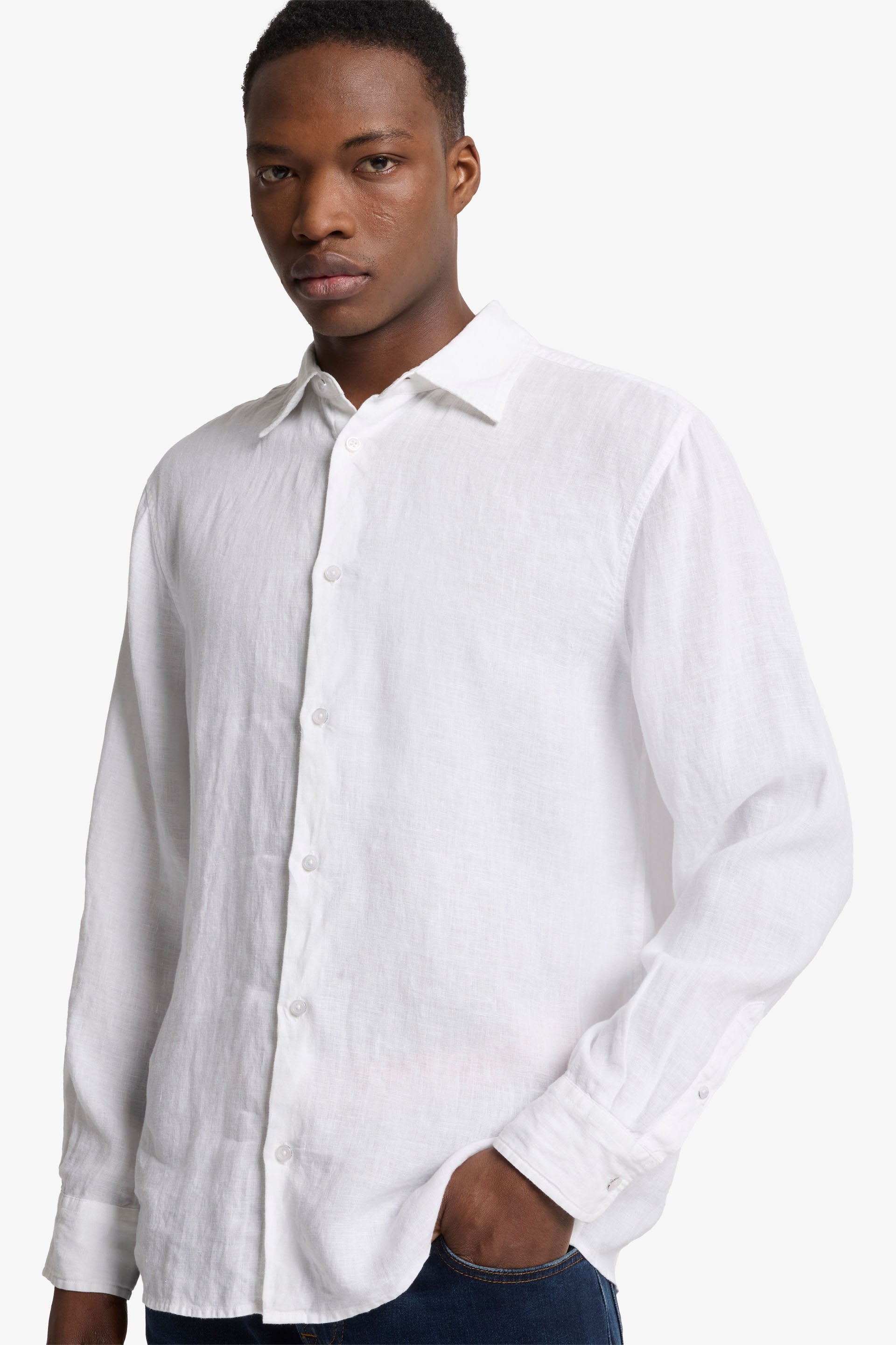 7 For All Mankind_Regular Shirt Linen White_7MS07W32-WHT_WHT_04