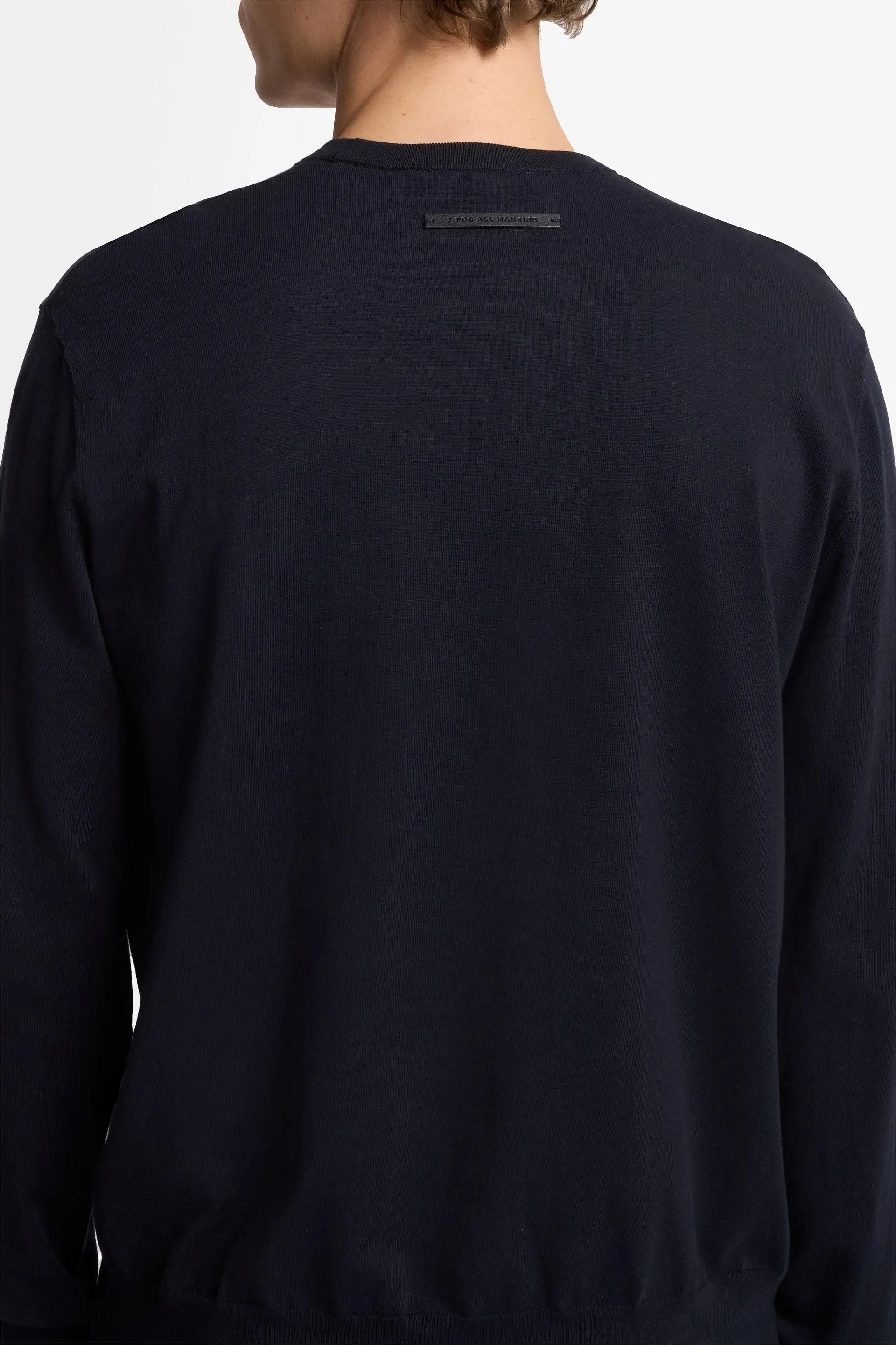 7 For All Mankind_Dark Blue_Round Neck Sweater Cotton Navy_7MS08K22_DNV_03