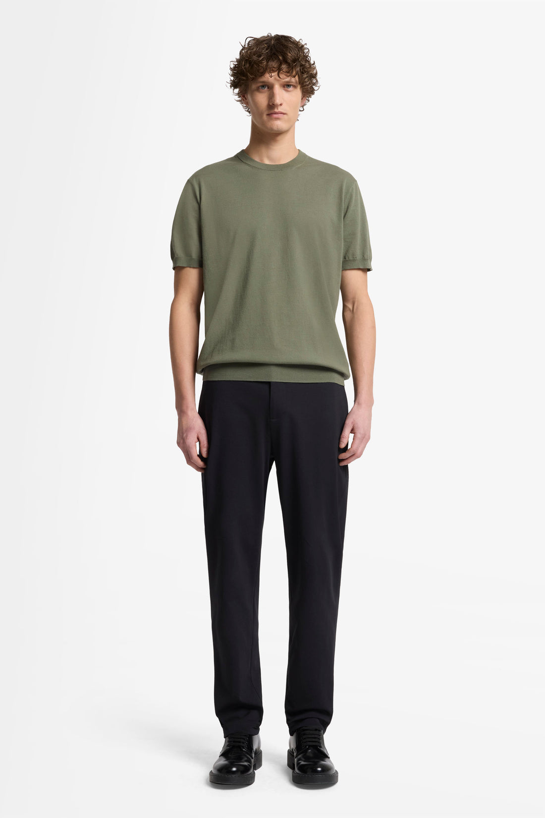 7 For All Mankind_Round Neck S/S Tee Cotton Army_7MT02K22-AMN_AMN_02