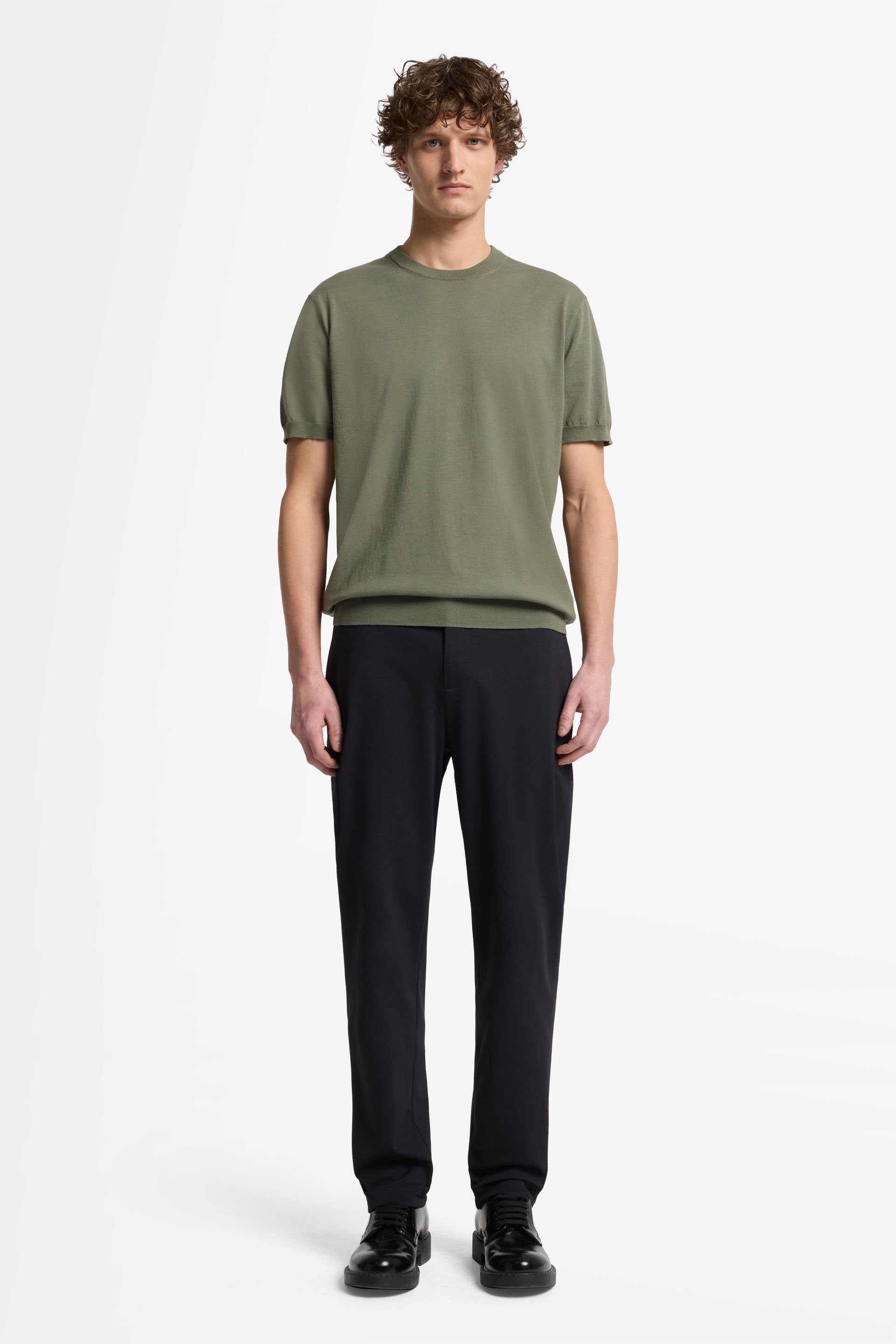 7 For All Mankind_Round Neck S/S Tee Cotton Army_7MT02K22-AMN_AMN_02