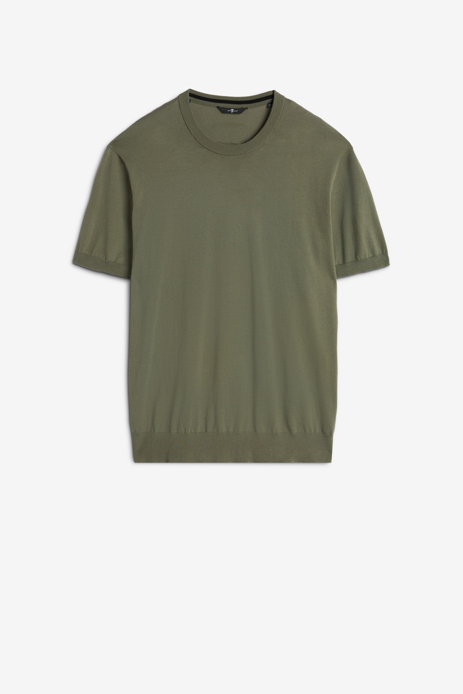 7 For All Mankind_Round Neck S/S Tee Cotton Army_7MT02K22-AMN_AMN_03