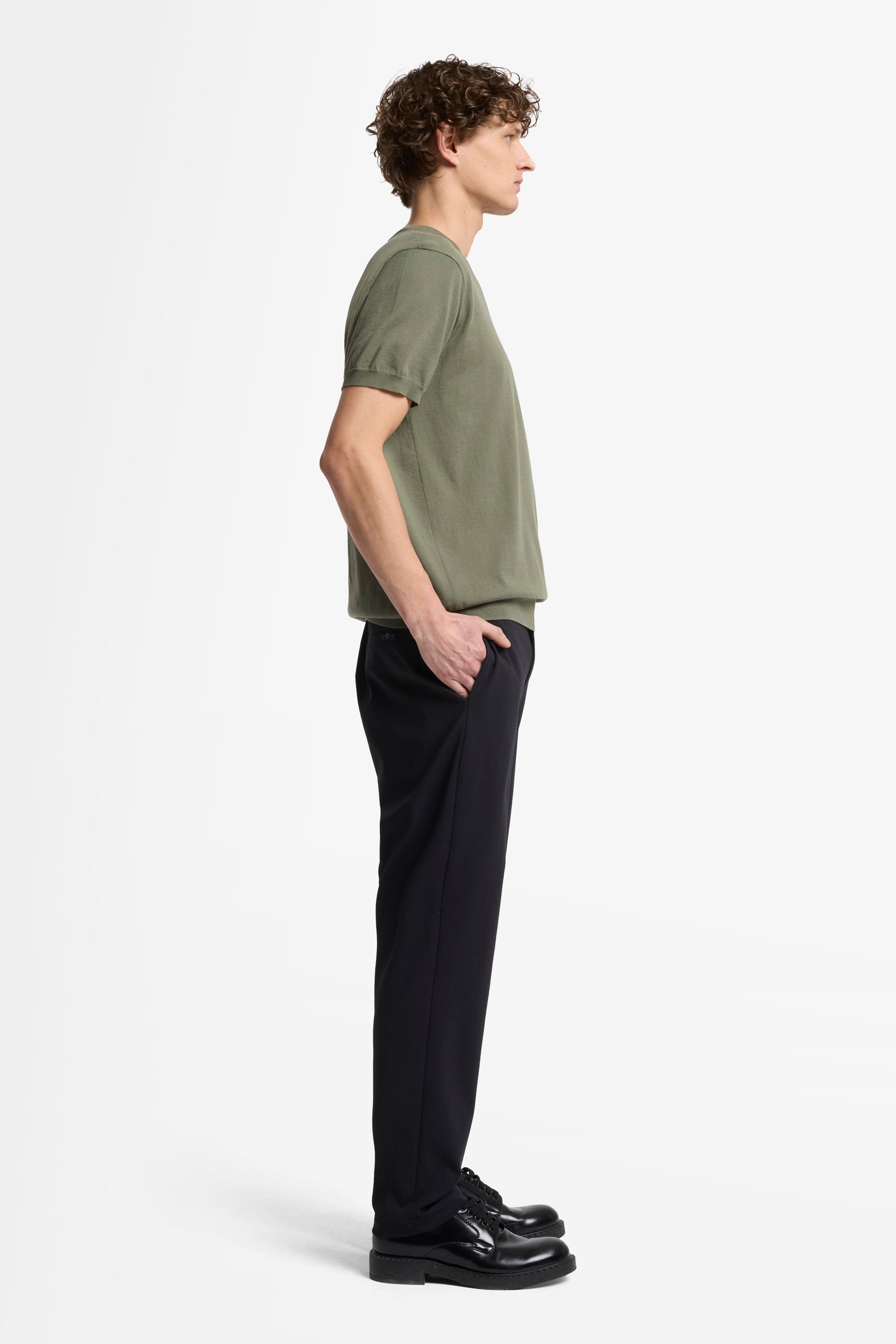 7 For All Mankind_Round Neck S/S Tee Cotton Army_7MT02K22-AMN_AMN_06
