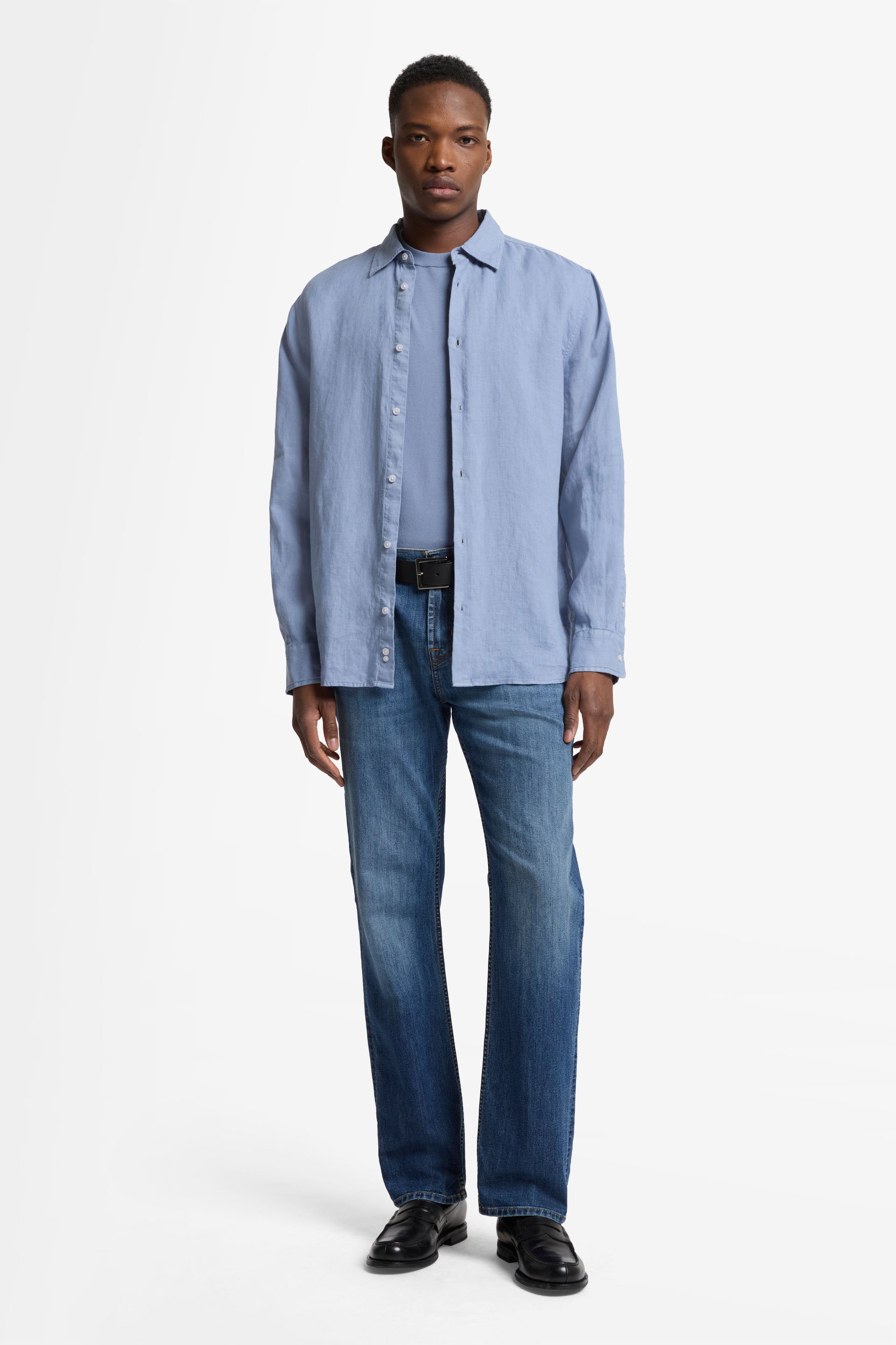 7 For All Mankind_Round Neck S/S Tee Cotton Slate_7MT02K22-BET_BET_02