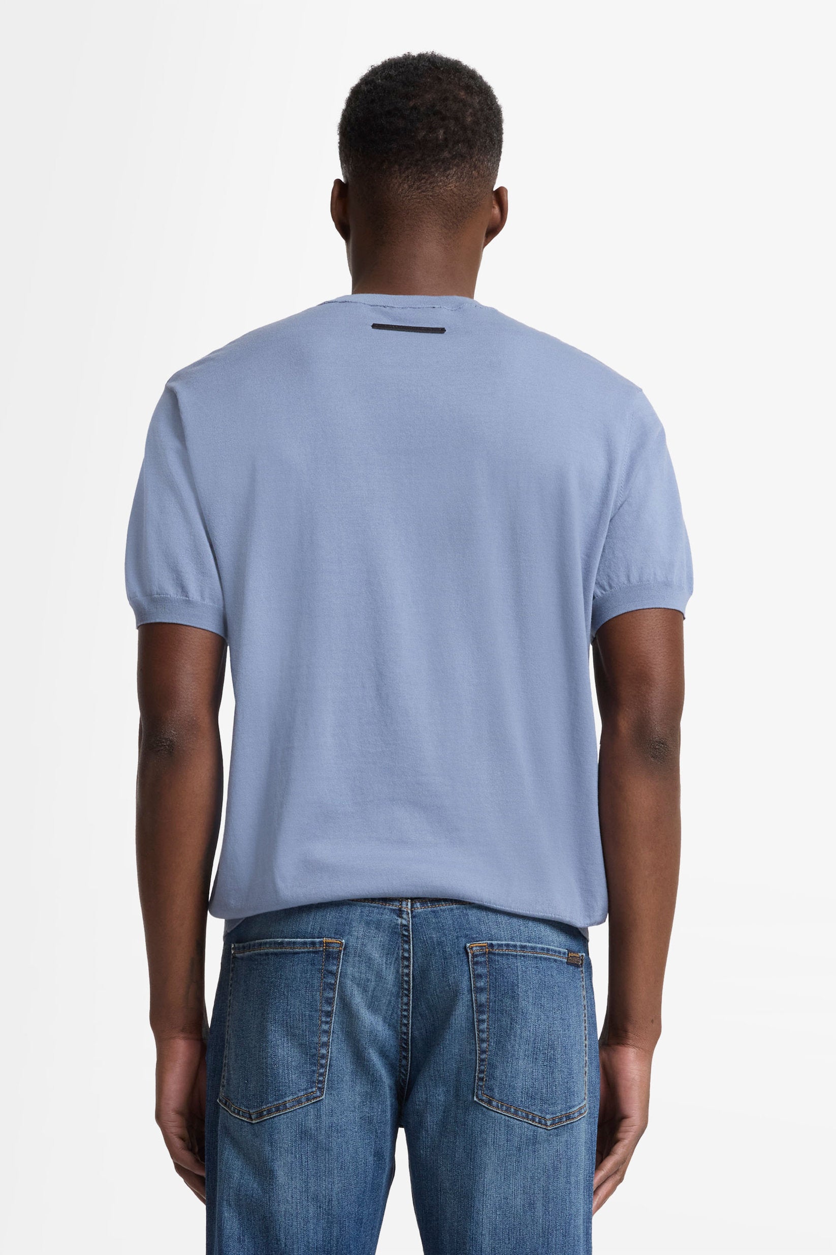 7 For All Mankind_Round Neck S/S Tee Cotton Slate_7MT02K22-BET_BET_05