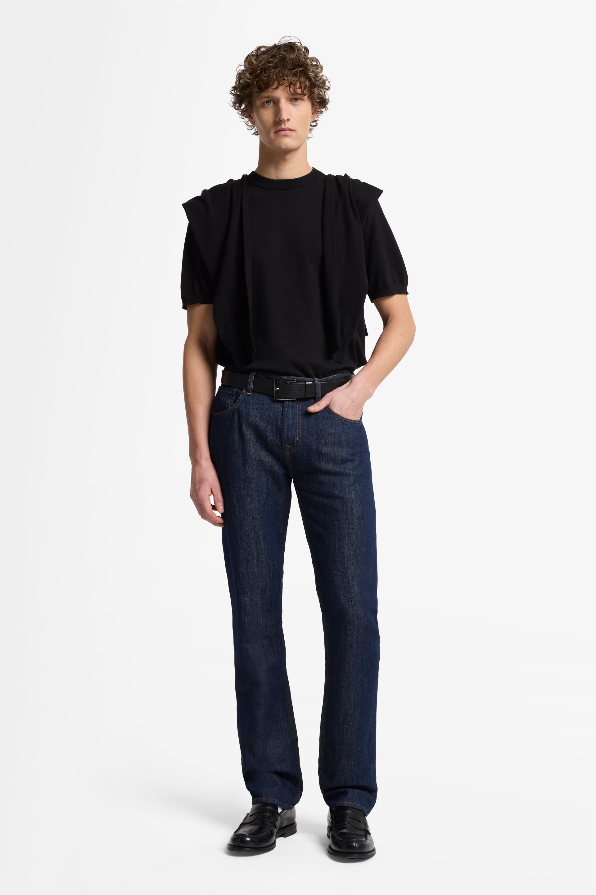 7 For All Mankind_Round Neck S/S Tee Cotton Black_7MT02K22-BLK_BLK_02