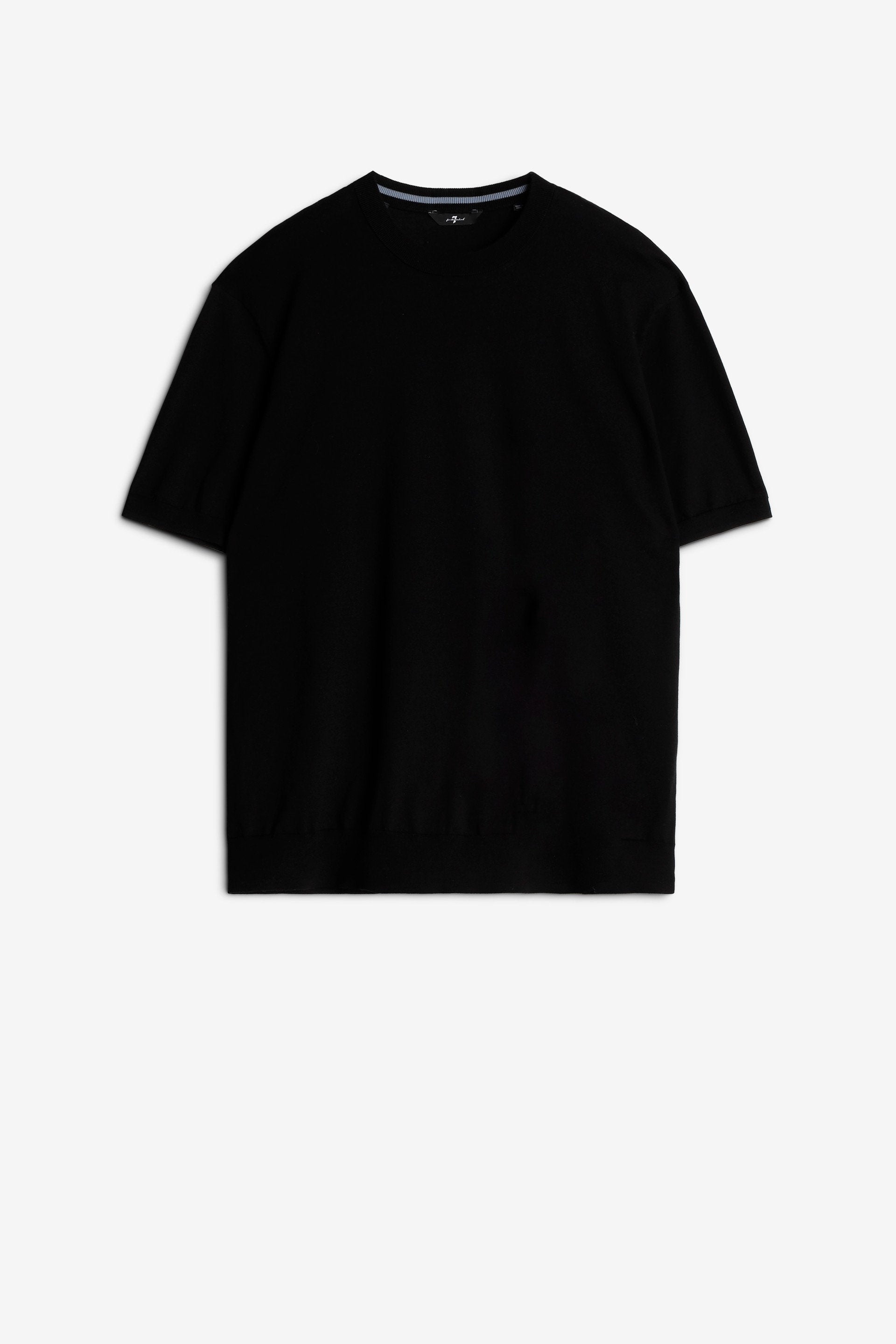 7 For All Mankind_Round Neck S/S Tee Cotton Black_7MT02K22-BLK_BLK_03