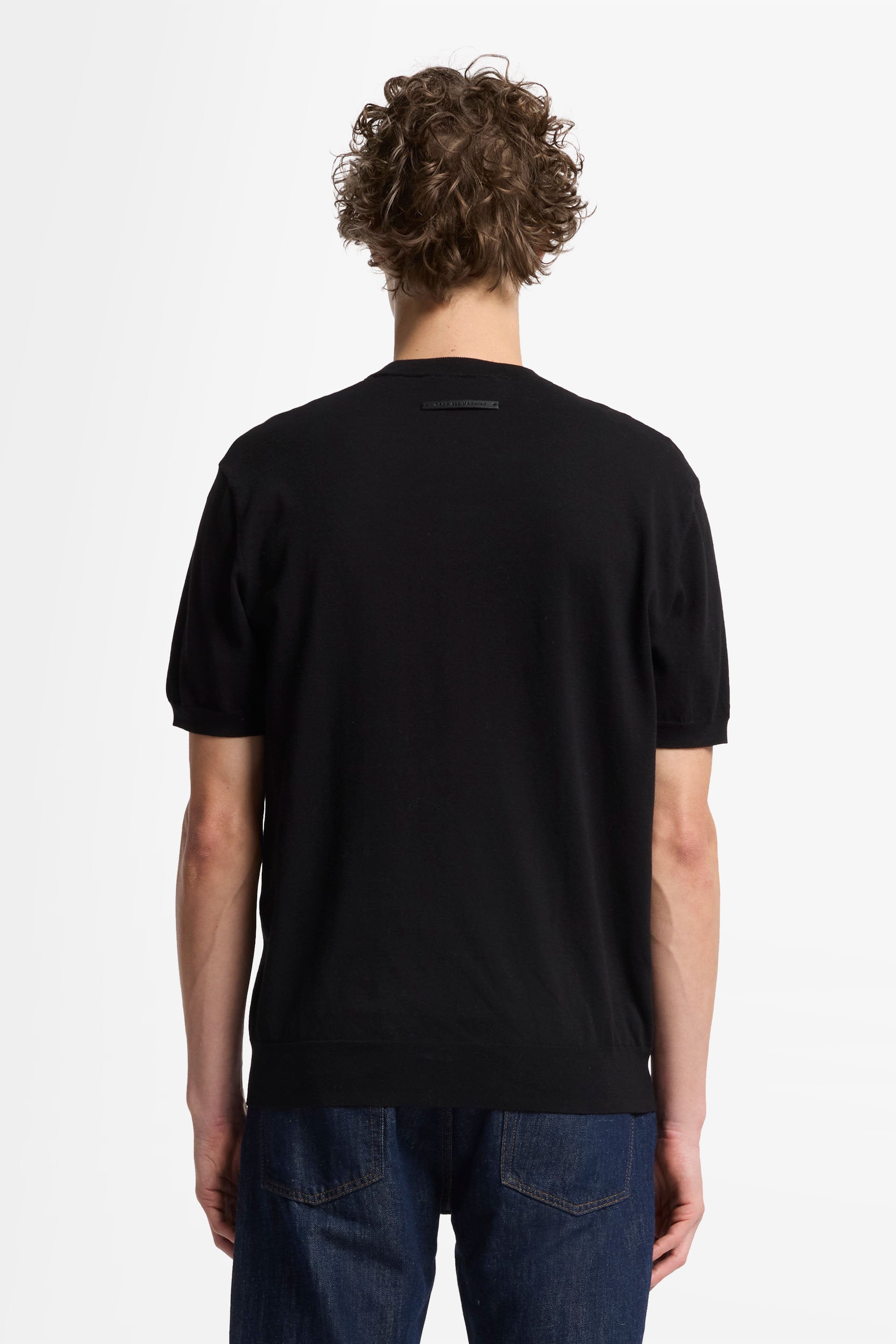 7 For All Mankind_Round Neck S/S Tee Cotton Black_7MT02K22-BLK_BLK_05