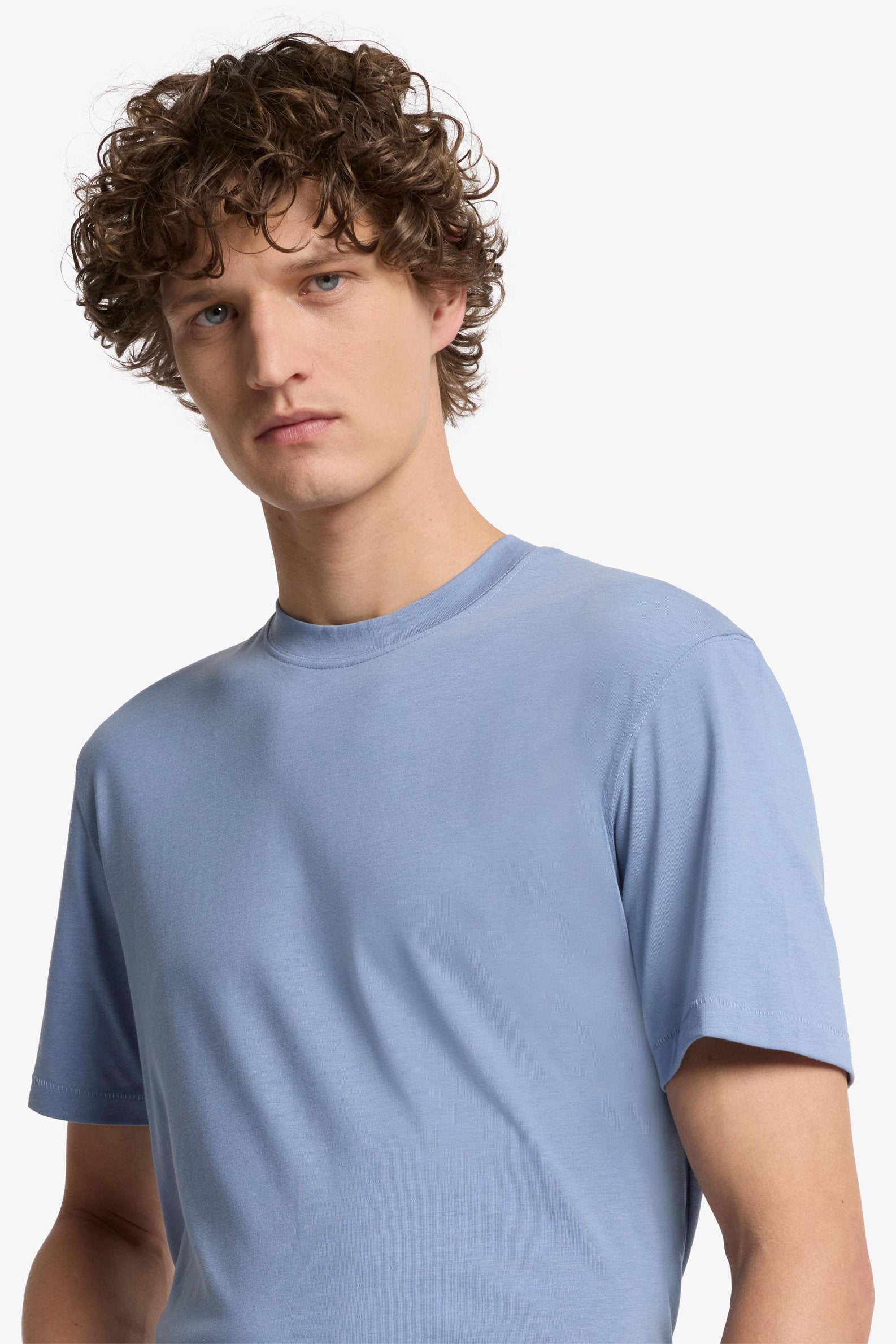 7 For All Mankind_Crewneck S/S Tee Cotton Lyocell Slate Blue_7MT04J09-BET_BET_04