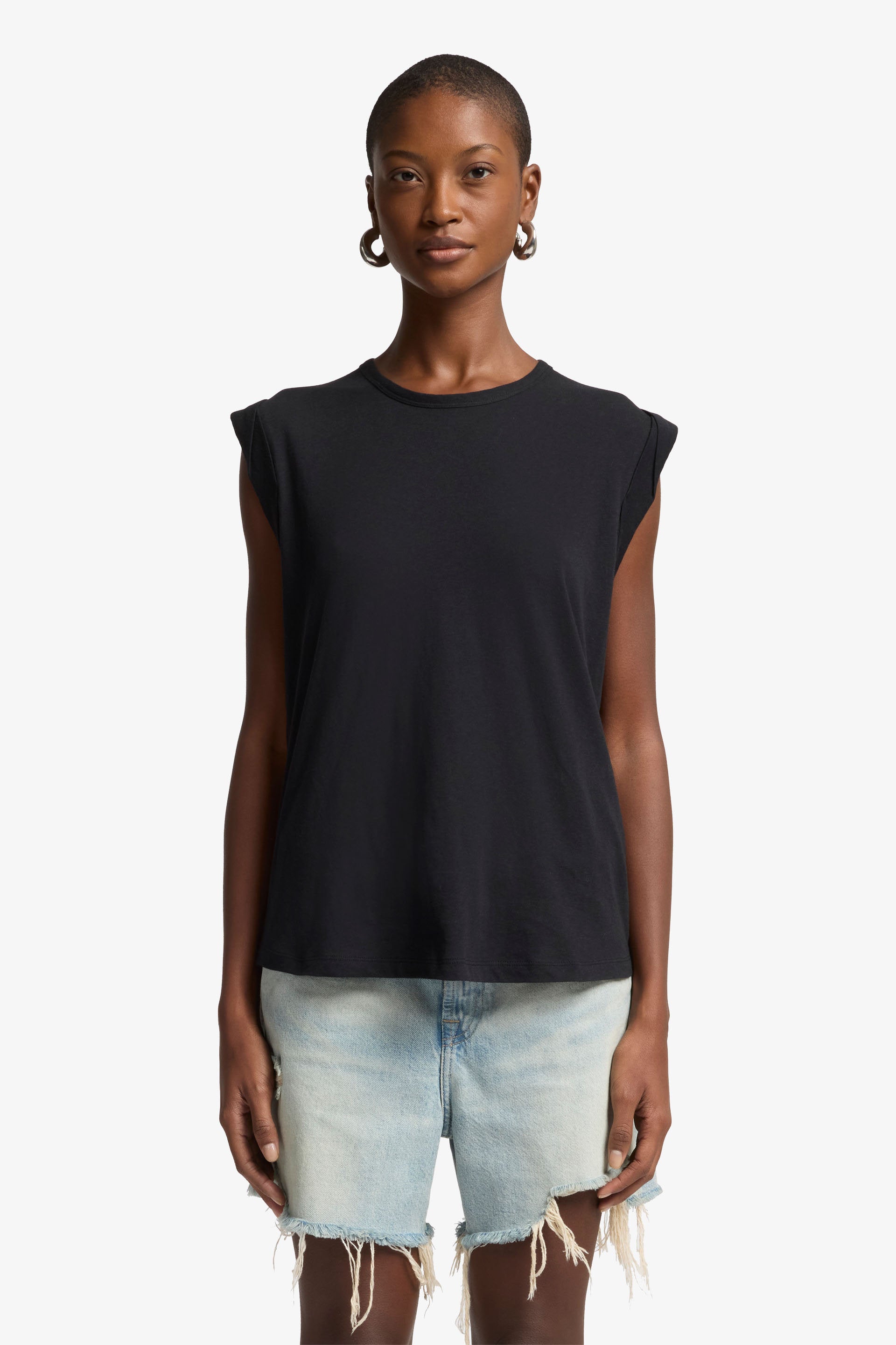7 For All Mankind_Muscle Tee Linen Black_7N007F67-BLK_BLK_01