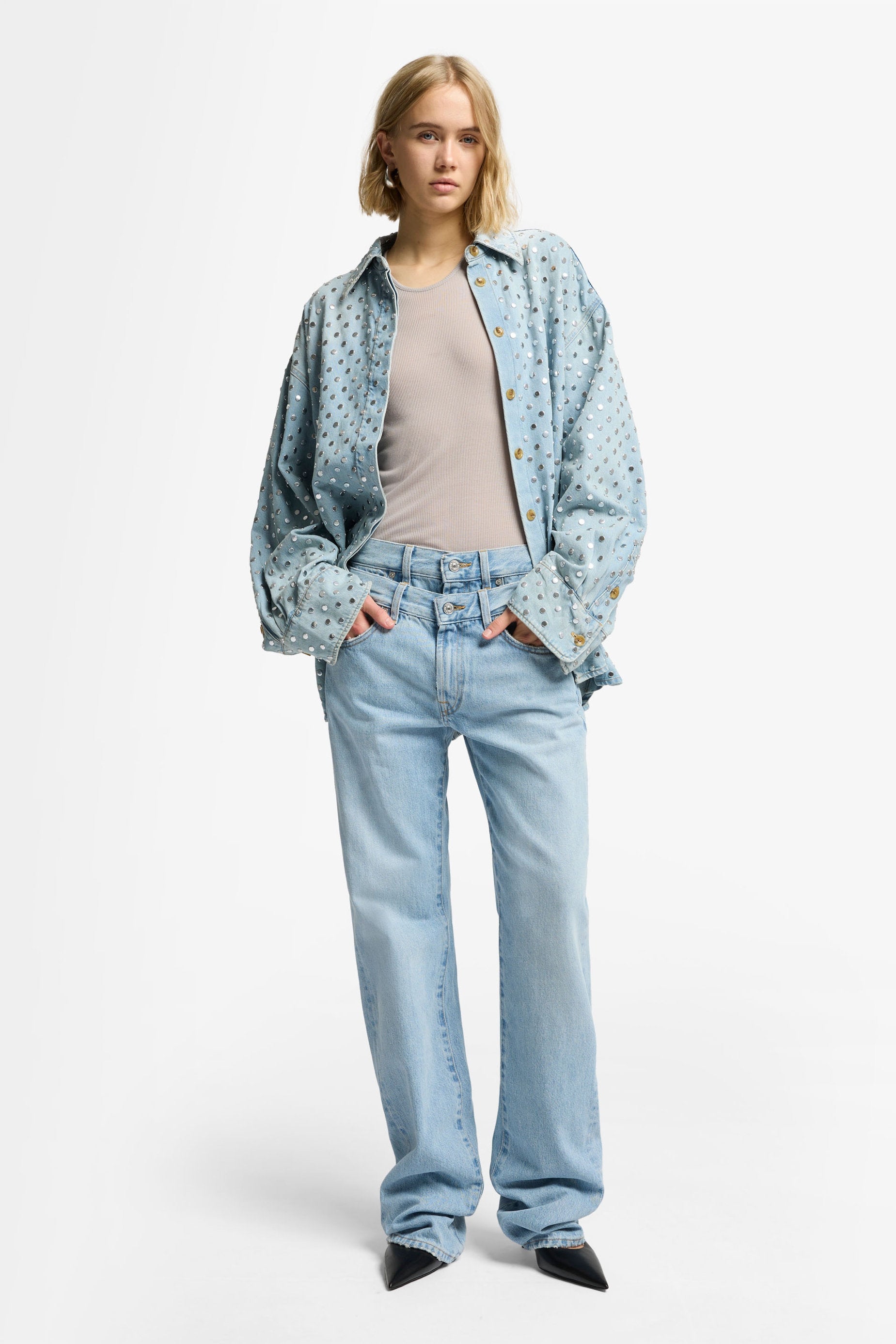 7 For All Mankind_Studded Overshirt Bleach_7N109555-BHL_BHL_04