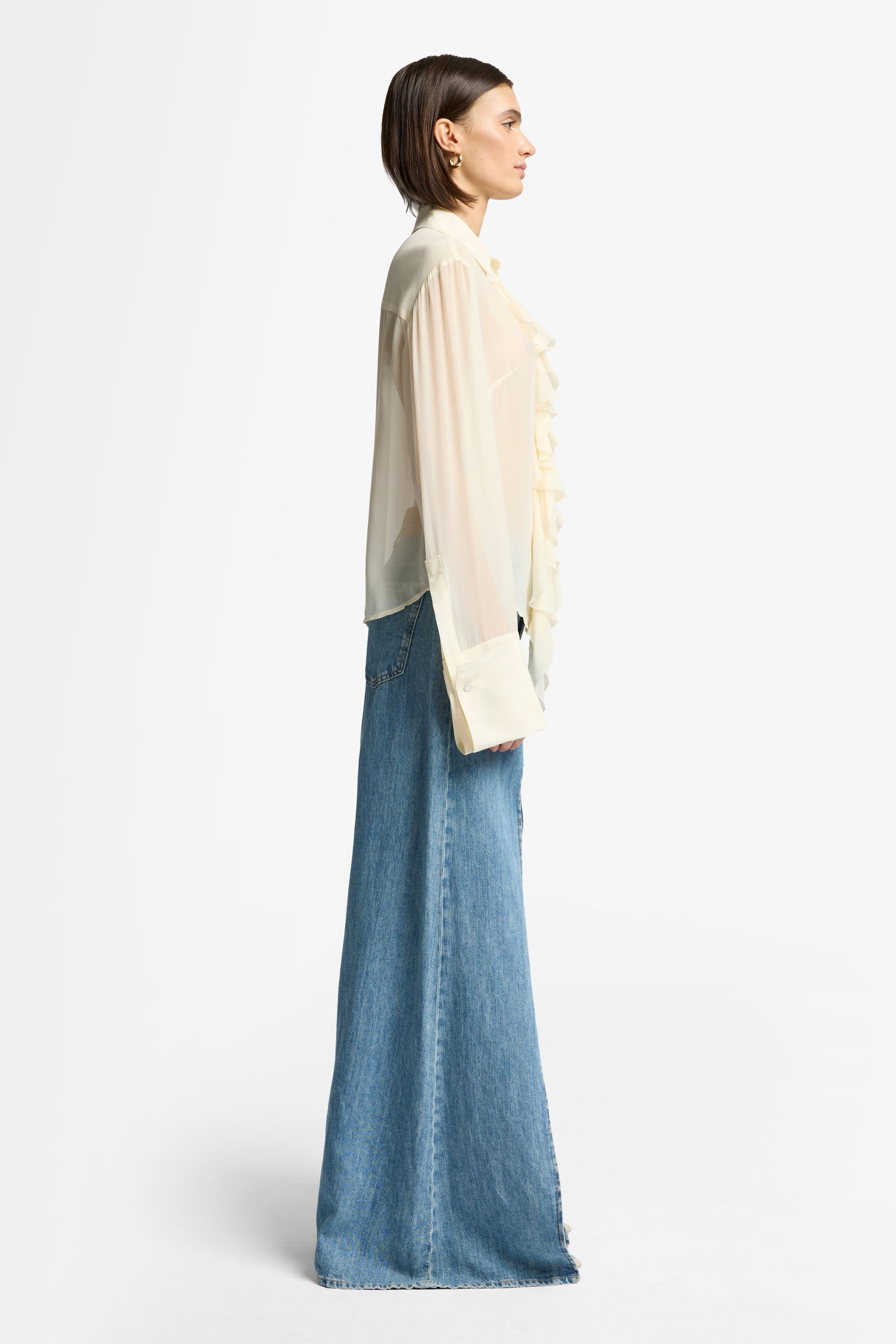 7 For All Mankind_Ruffle Shirt Silk Solitary Star_7N201A71-SIY_SIY_06