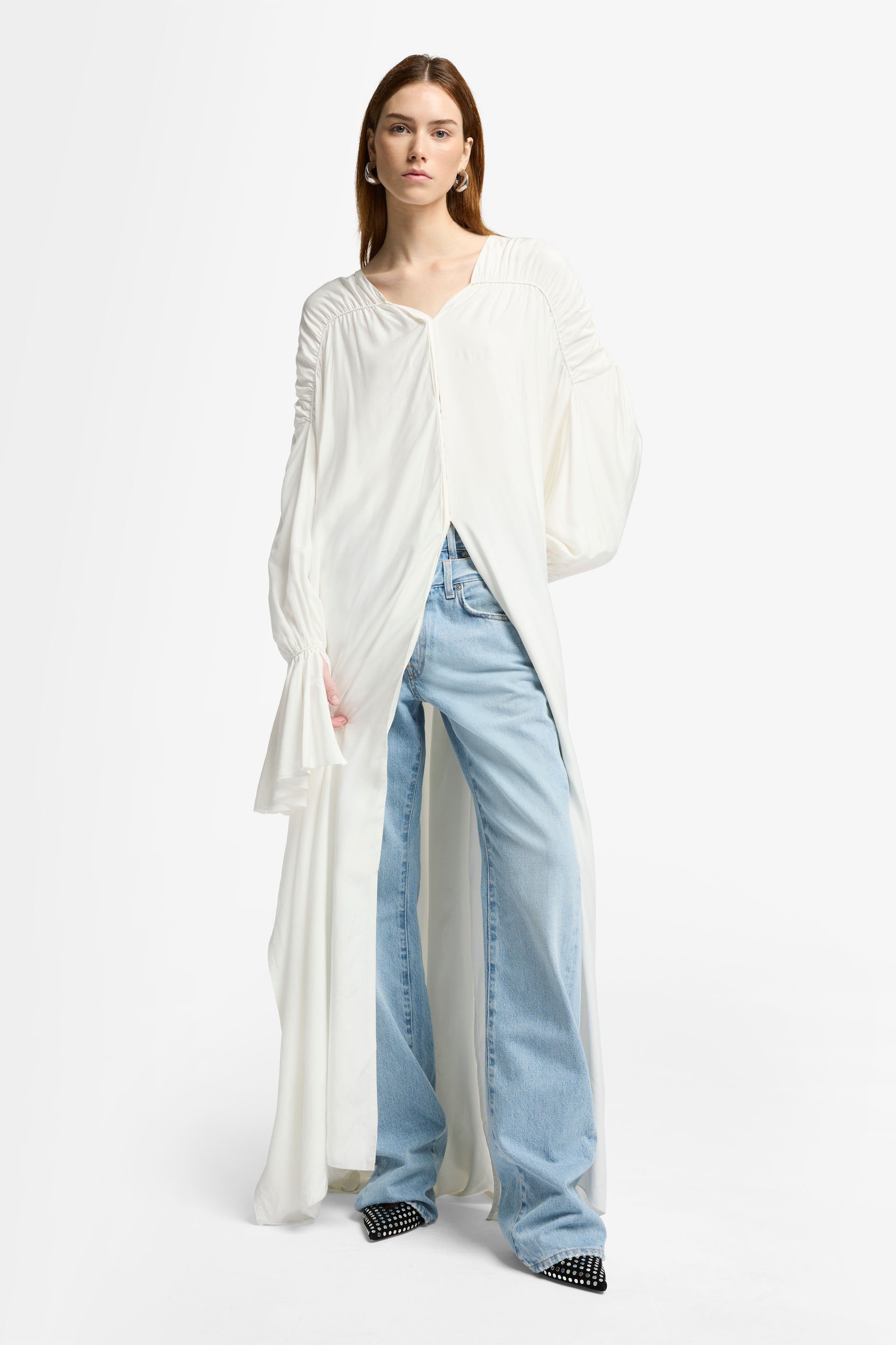 7 For All Mankind_Ariel Dress Silk Blend White_7N475R77-WHT_WHT_01