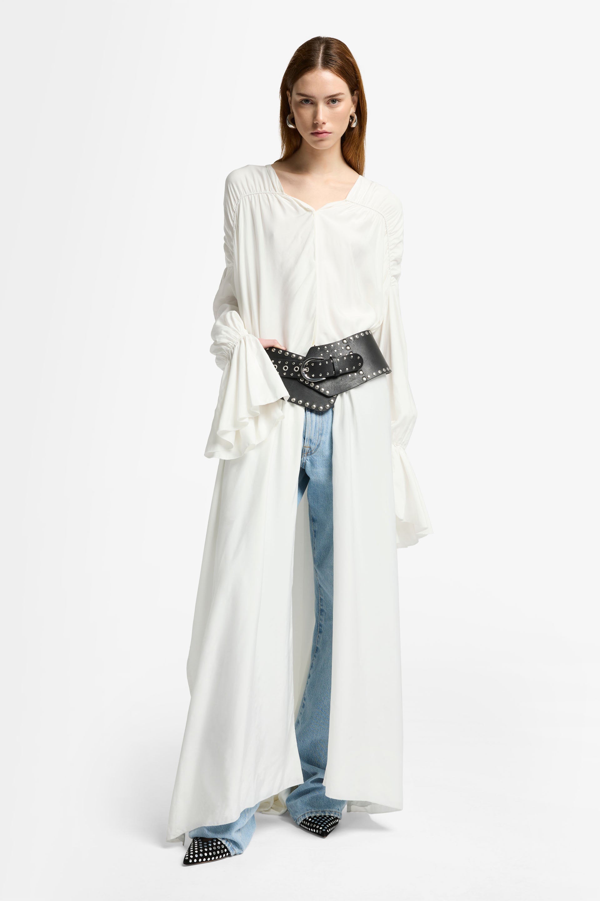 7 For All Mankind_Ariel Dress Silk Blend White_7N475R77-WHT_WHT_02