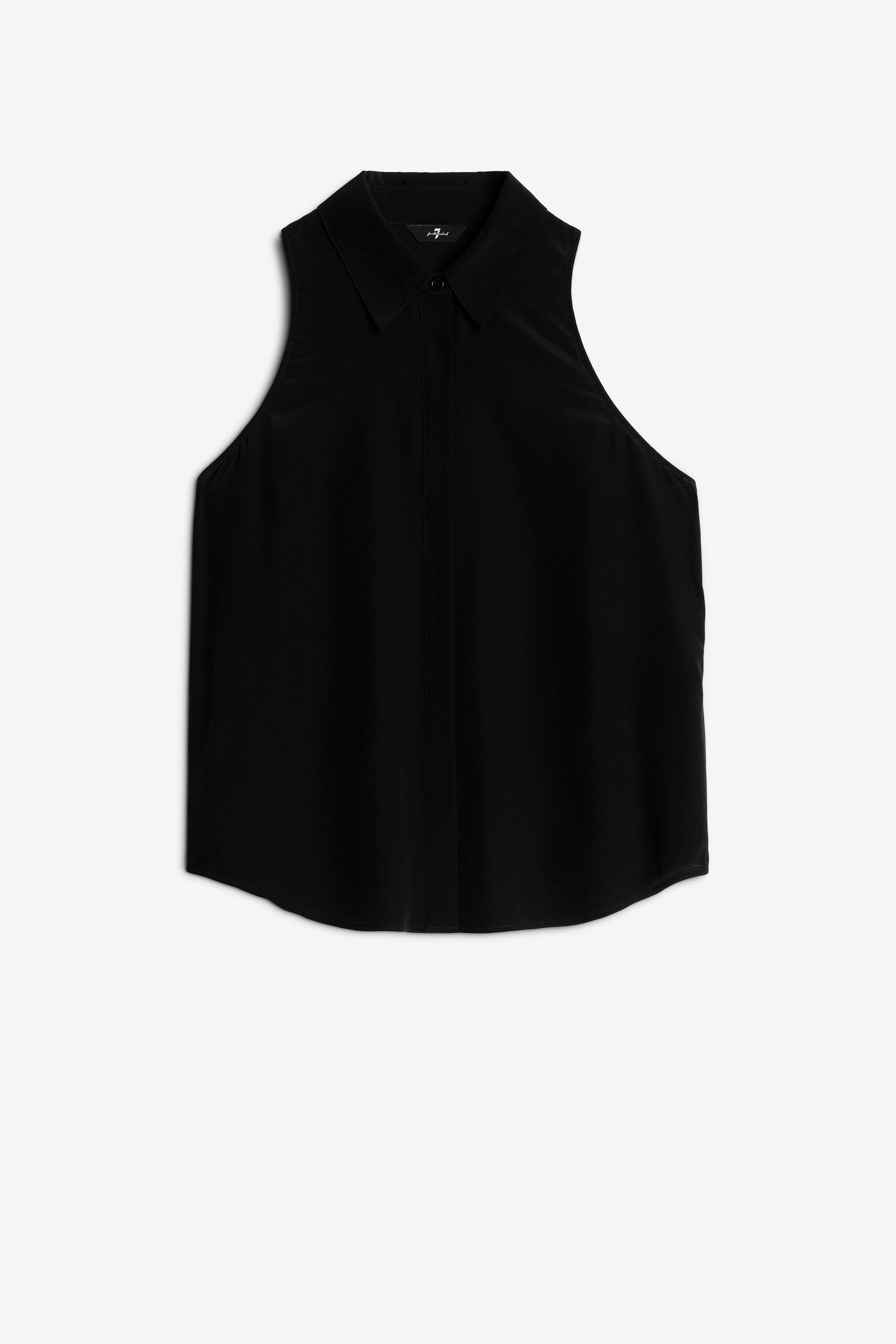 7 For All Mankind_SL Button Down Silk Black_7N501480-BLK_BLK_03
