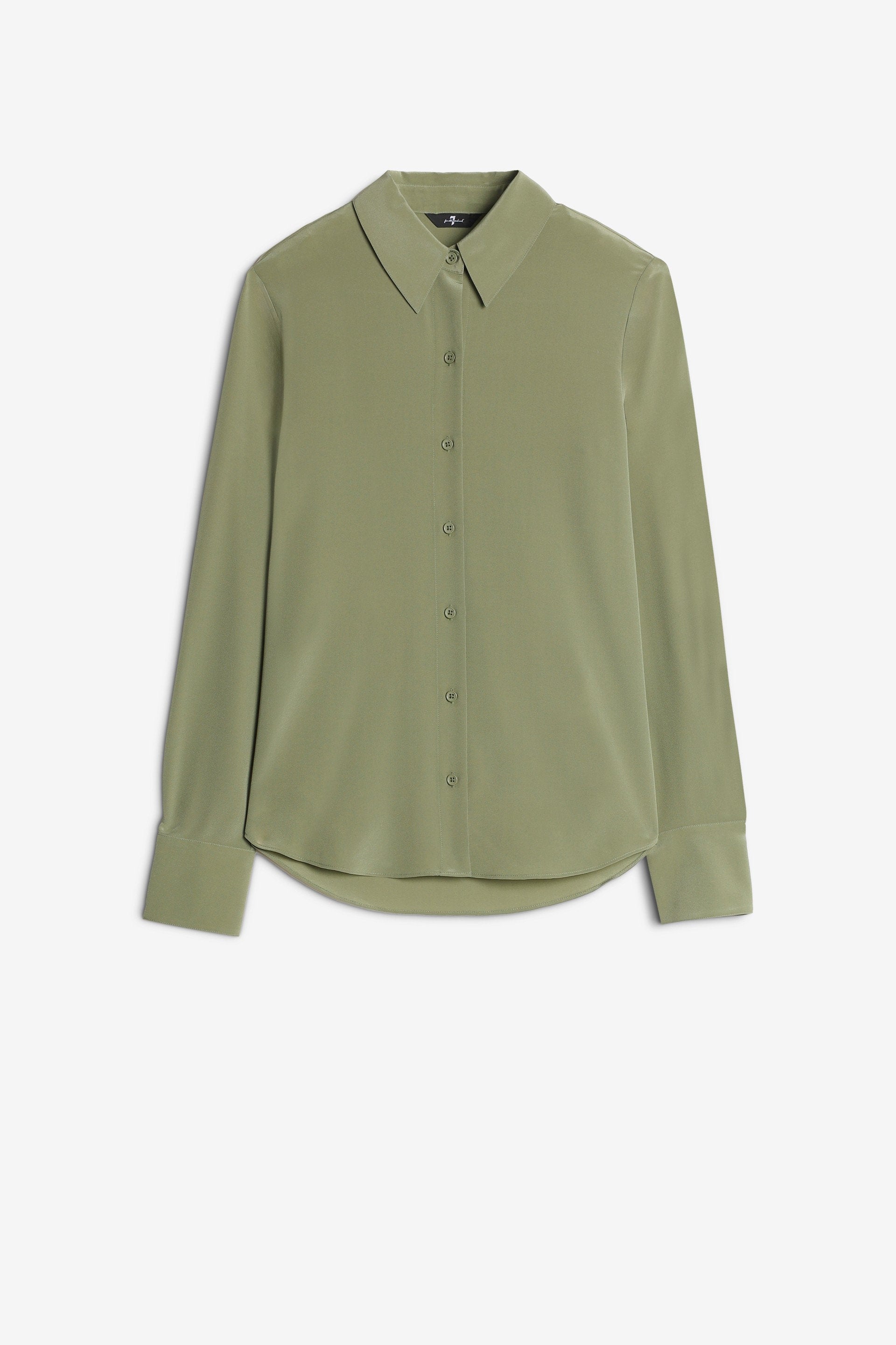 7 For All Mankind_LS Slim Fit Blouse Silk Army_7N589480-ARM_ARM_03