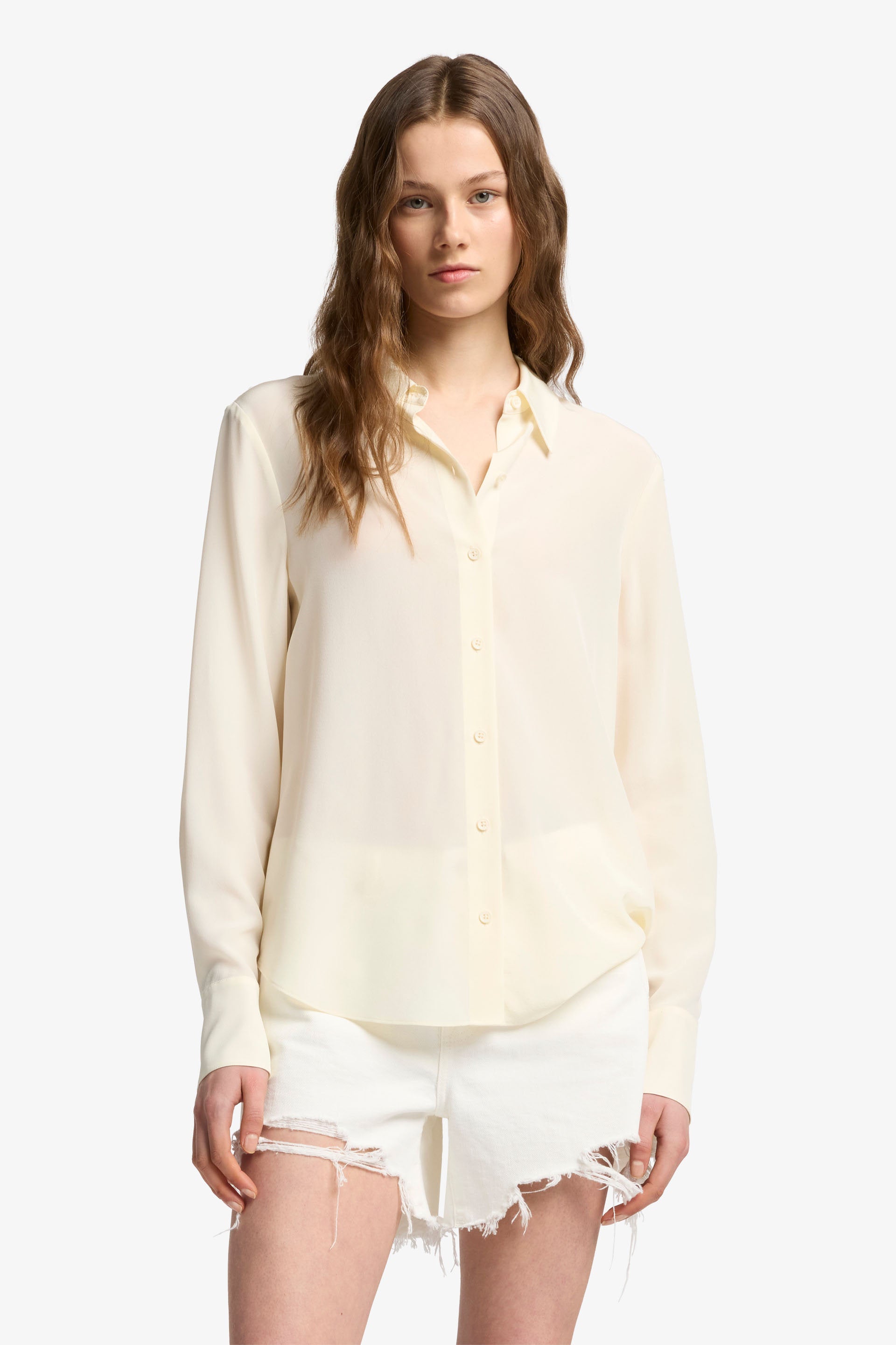 7 For All Mankind_LS Slim Fit Blouse Silk Ivory_7N589480-IVO_IVO_01