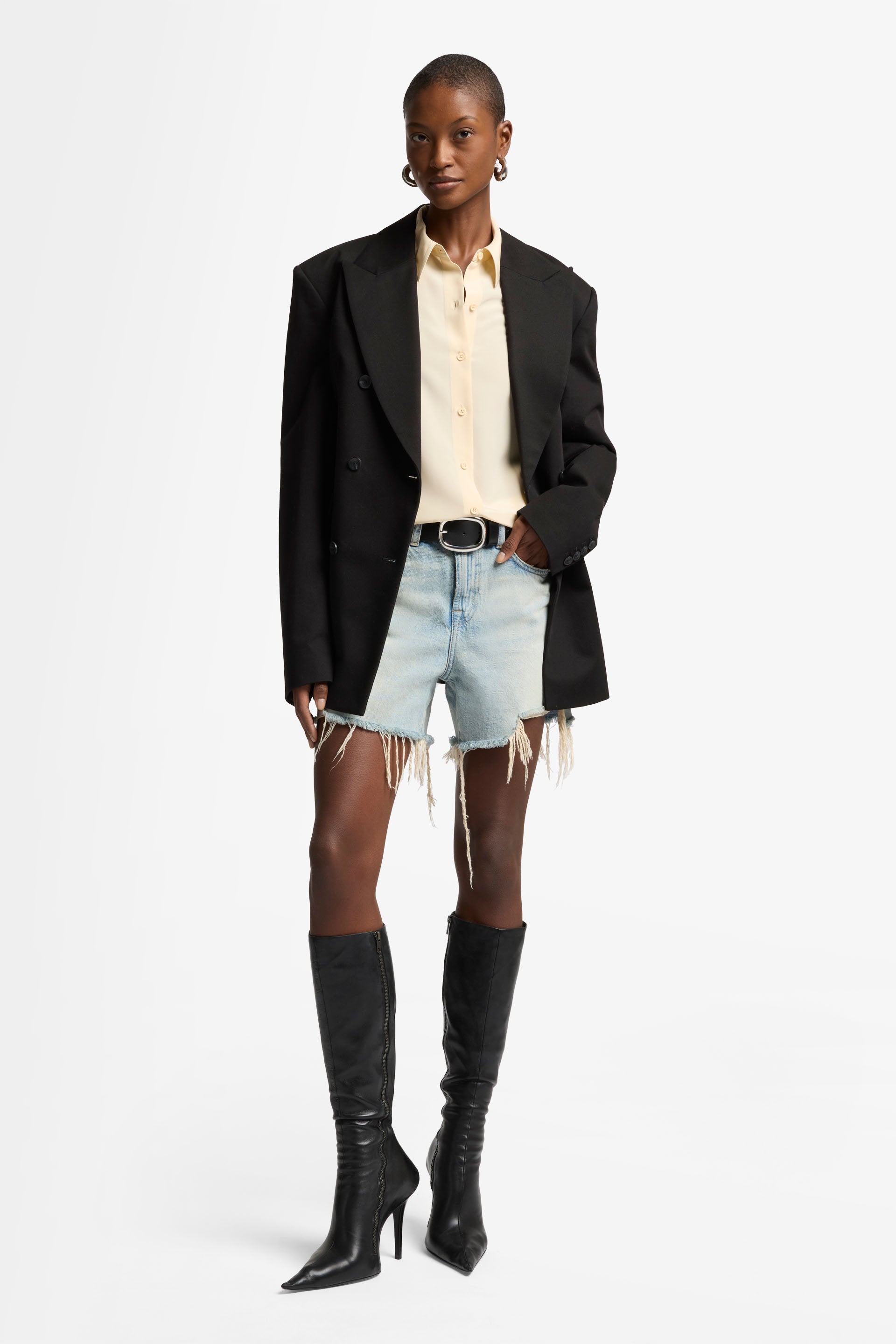 7 For All Mankind_LS Slim Fit Blouse Silk Sand_7N589480-SAN_SAN_02