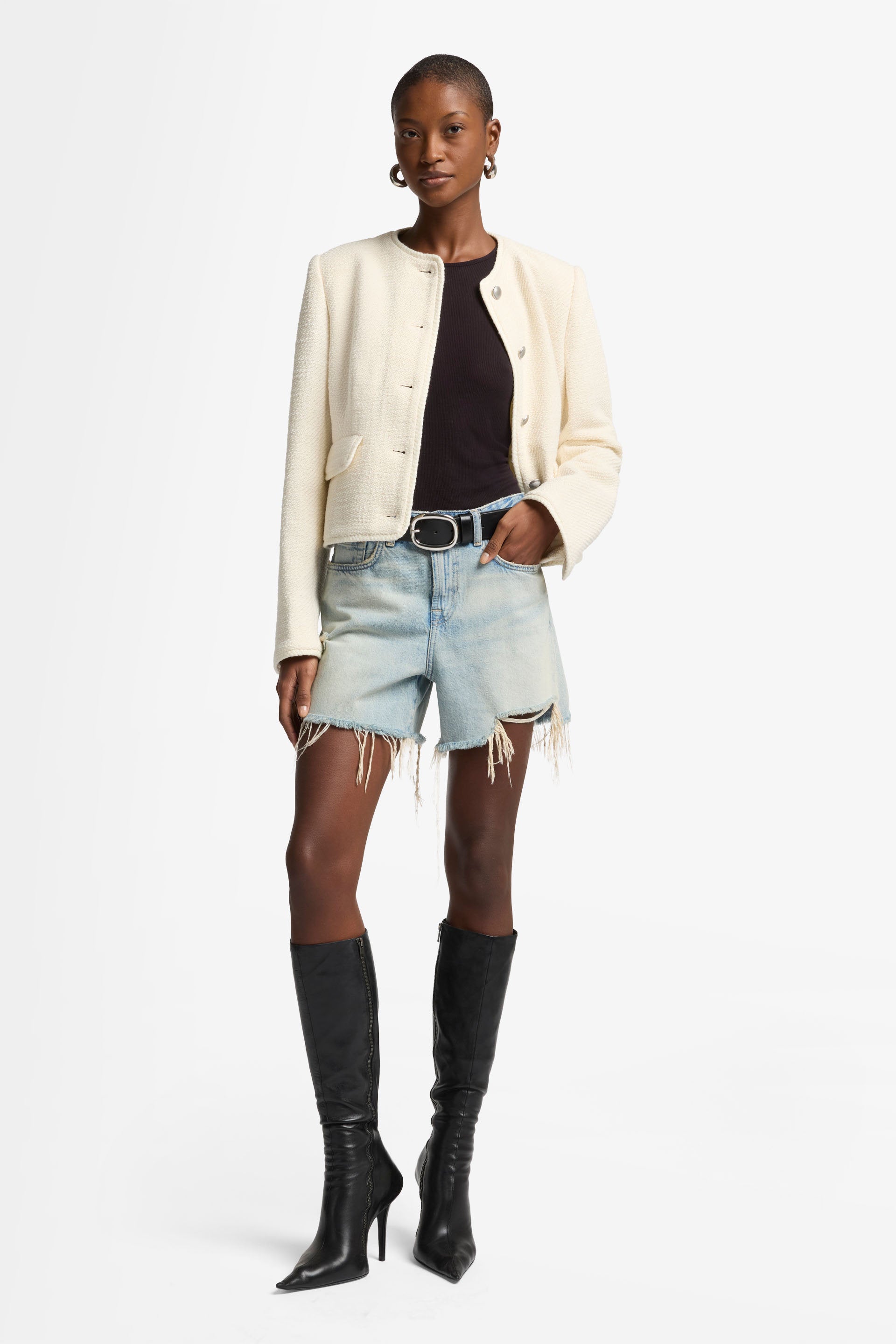 7 For All Mankind_Boucle Jacket Cotton Boucle Ivory_7N955109-IVO_IVO_02