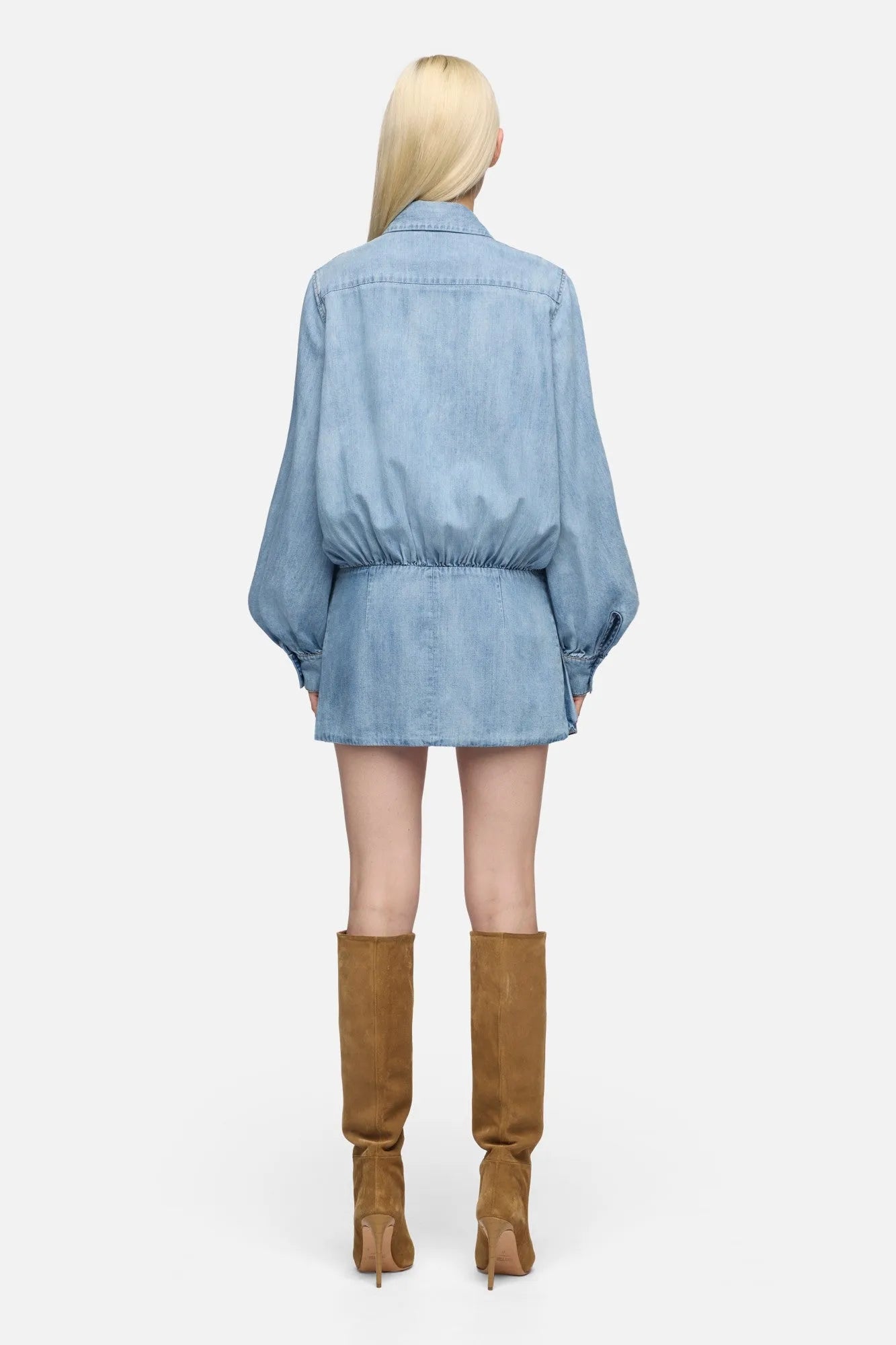 7 For All Mankind Loft Women Utility Mini Dress in Chambray SKU: 7N9T0G51_3I2 Image 05