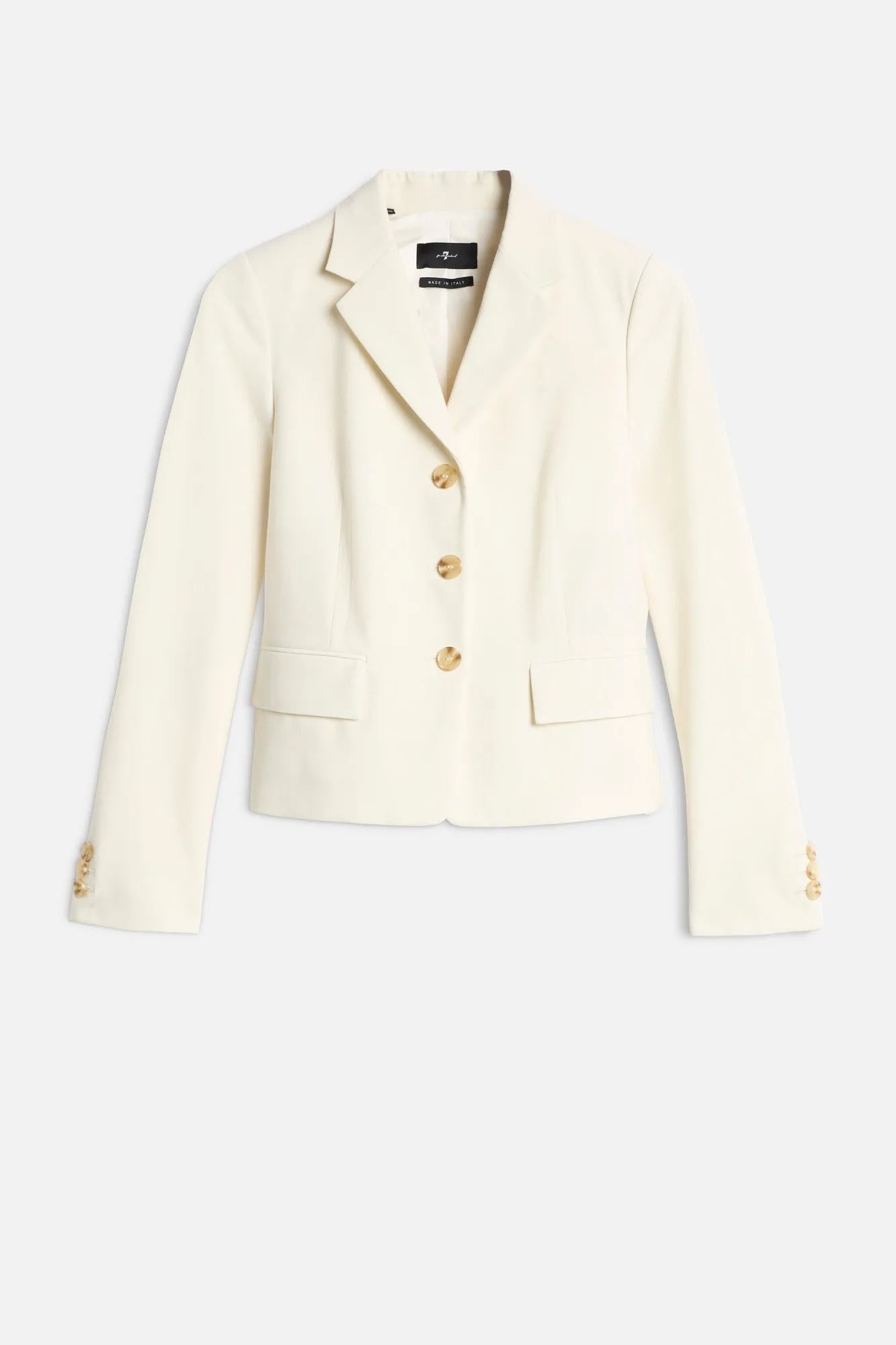 7 For All Mankind White Women Fitted Blazer in Wool Blend SKU: 7NAC0G64_3FU Image 01