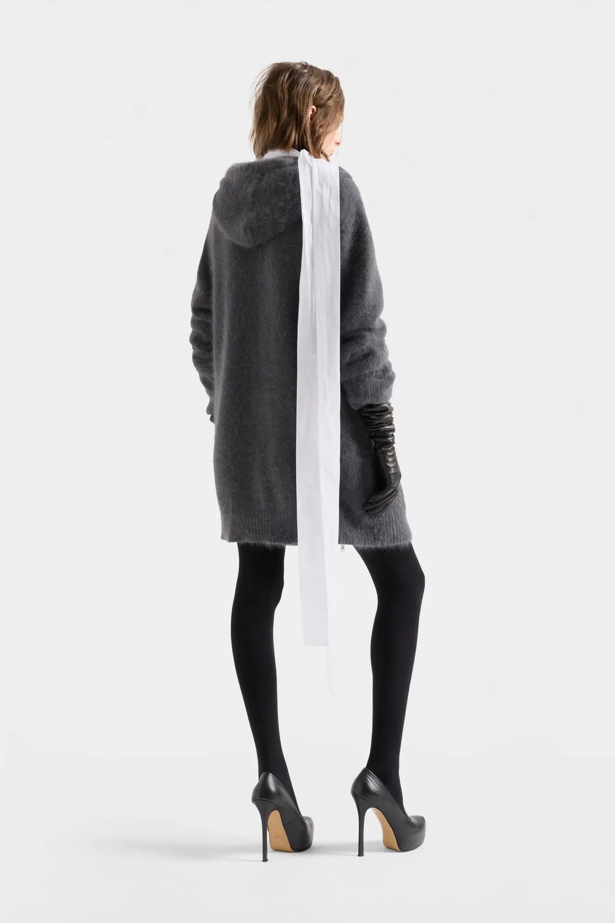 7 For All Mankind Stone Women Fuzzy Zip Hoodie in Alpaca Blend SKU: 7NFW0H75_43K Image 04