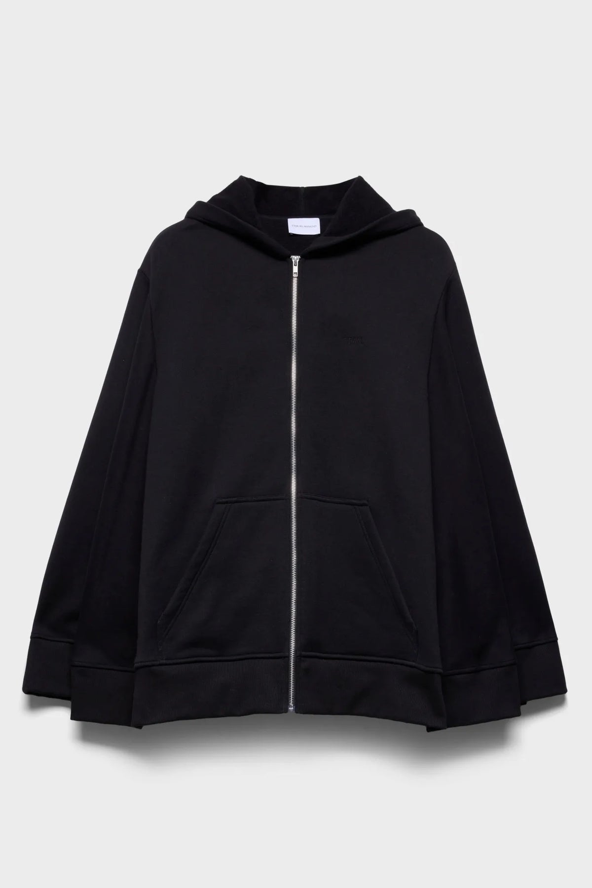 7 For All Mankind Black Women Oversize Zip Hoodie SKU: 7NHI0H87_1HW Image 06