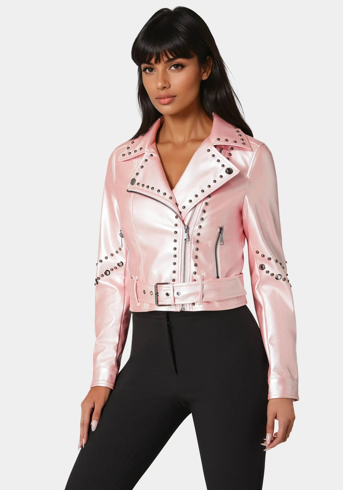 Bebe_Studded Vegan Leather Moto Jacket_7SKJ0207BE_MARYS ROSE_02