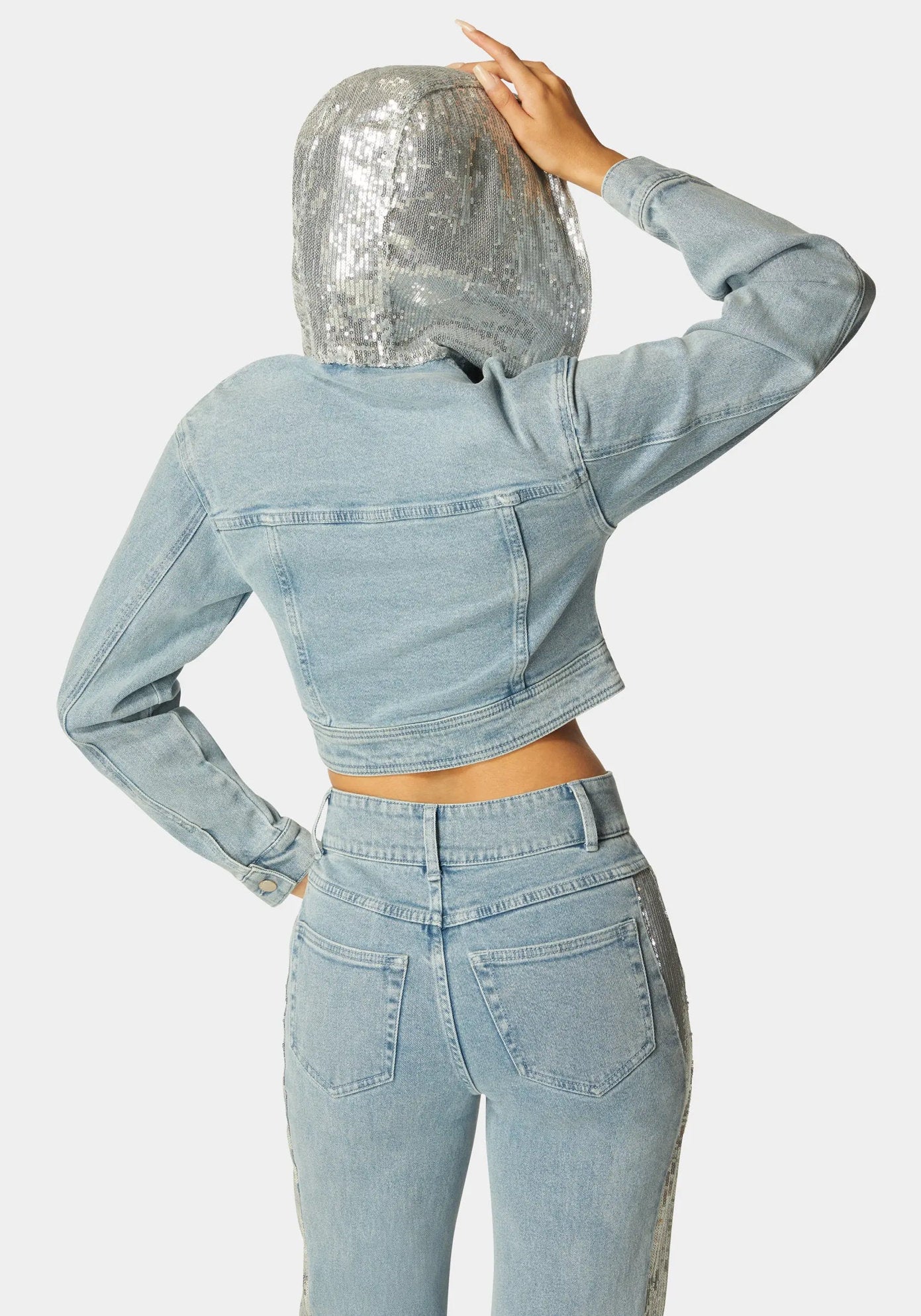 Bebe_Sequin Hooded Denim Jacket_7SWJ0200BE_MEDIUM BLUE WASH_04
