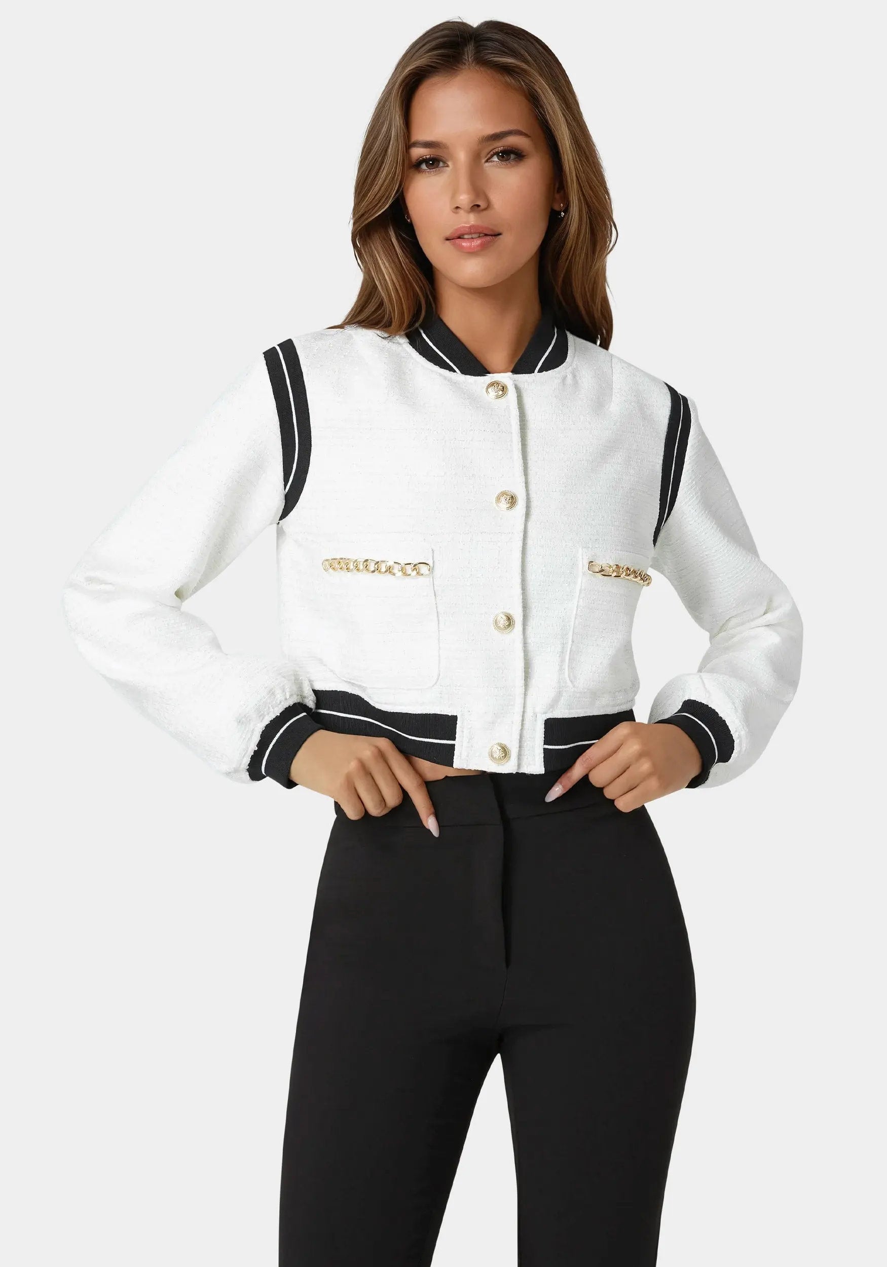 Bebe_Textured Bomber Jacket_7SWJ0206BE_WHITE ALYSSUM_01