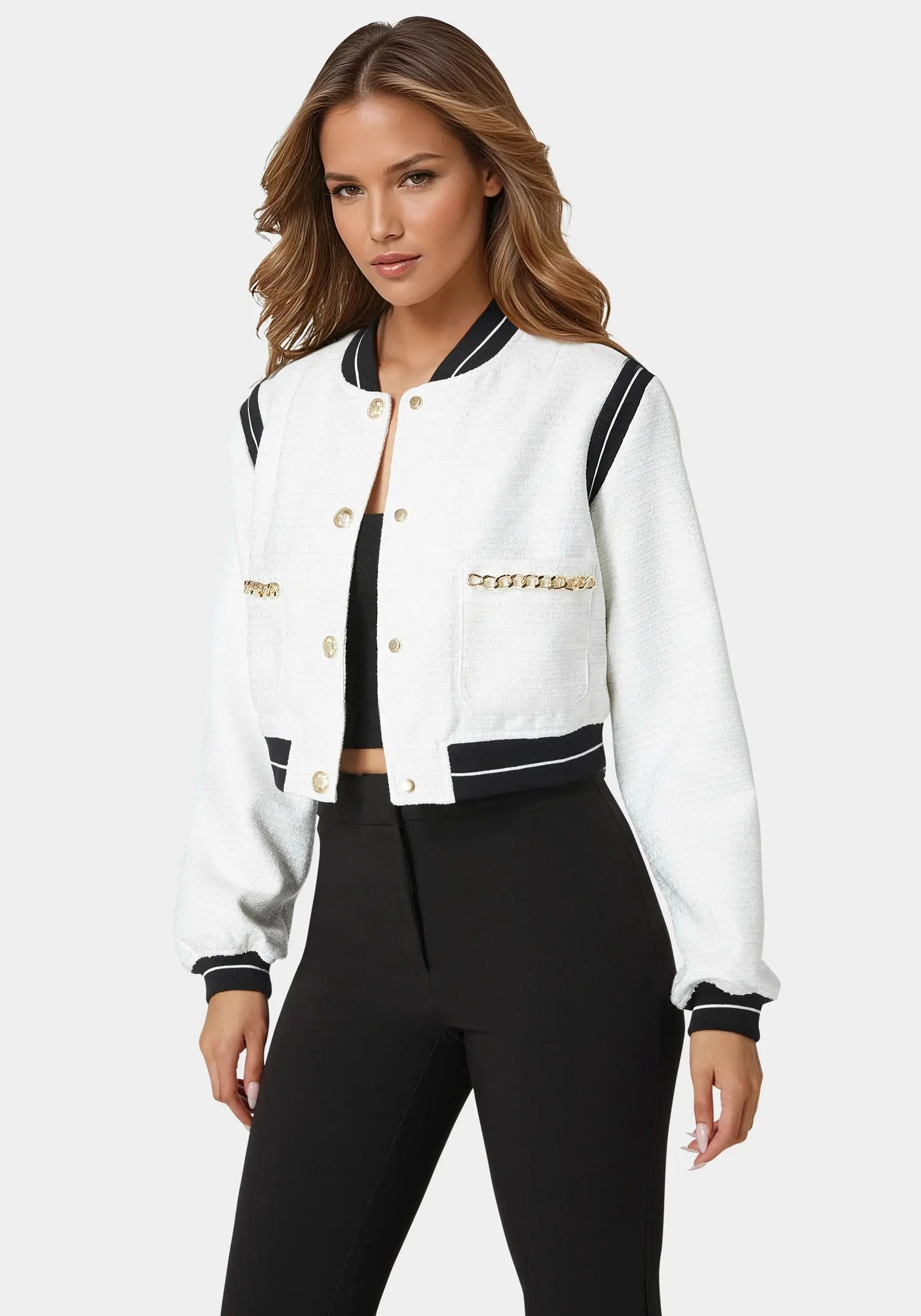 Bebe_Textured Bomber Jacket_7SWJ0206BE_WHITE ALYSSUM_02