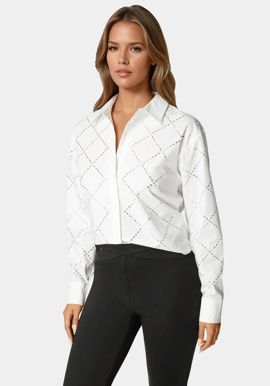 Bebe_Rhinestone Long Sleeve Blouse_7SWL0221BE_WHITE ALYSSUM_02