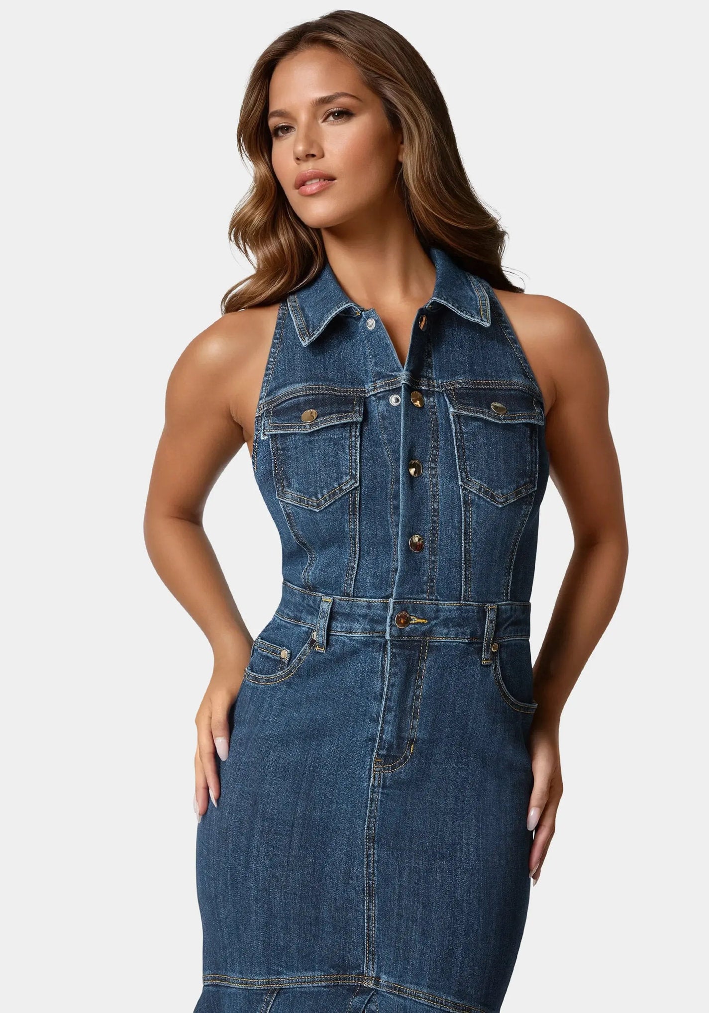 Bebe_Halter Midi Denim Dress_7SWN0199BE_TRUE BLUE WASH_04