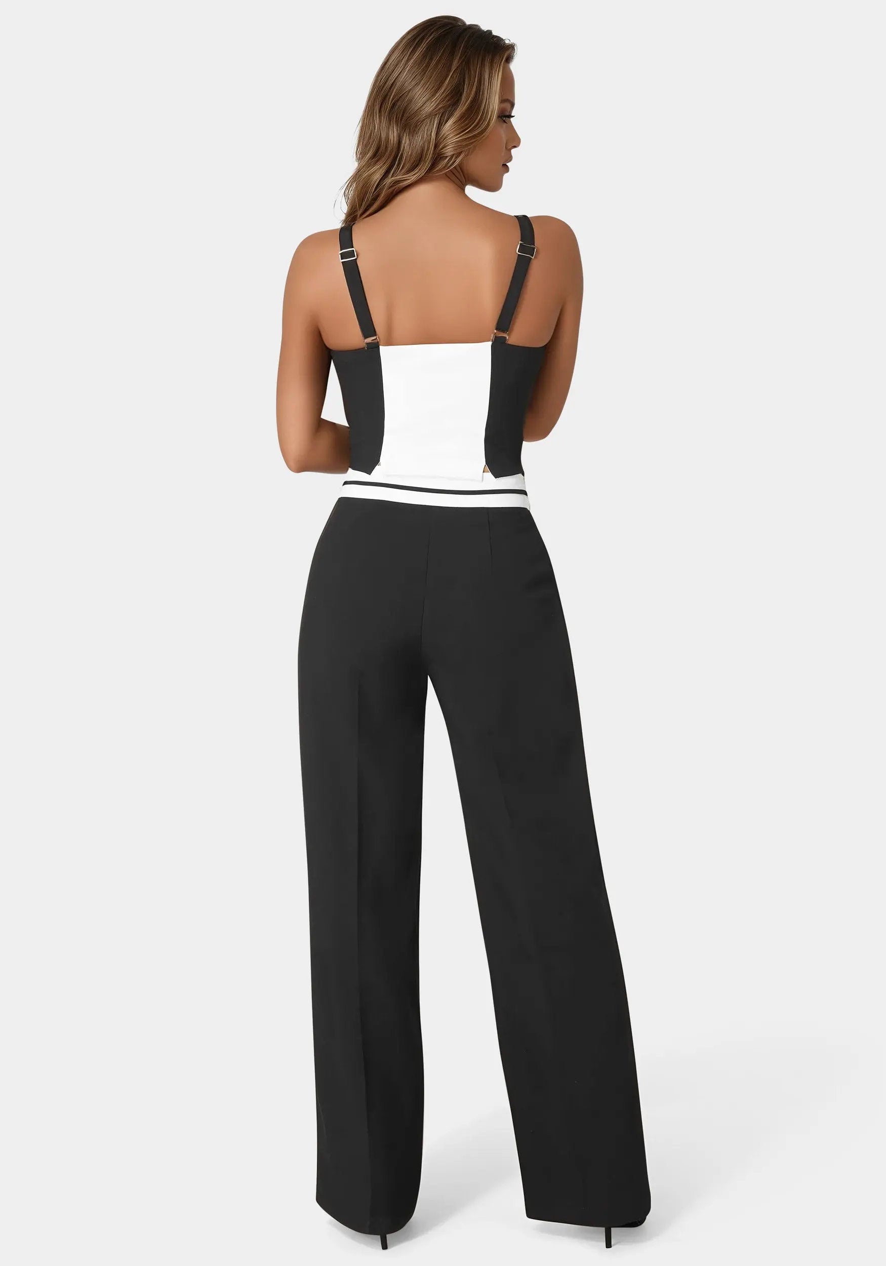 Bebe_High Waist Palazzo Leg Pant_7SWP0341BE_BLACK - WHITE ALYSSUM_03