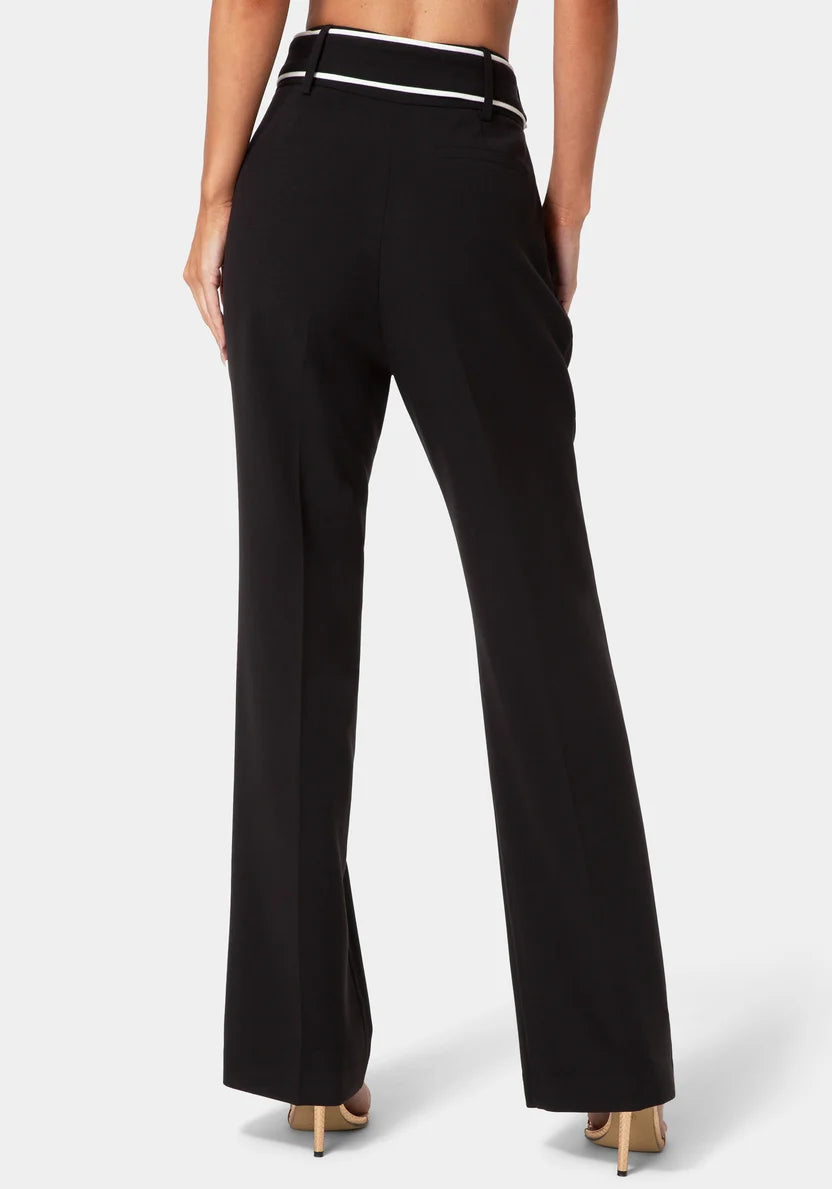 Bebe Black Women Tailored High Waist Straight Leg Pants SKU: 7SWP0435BE_BLACK Image 03