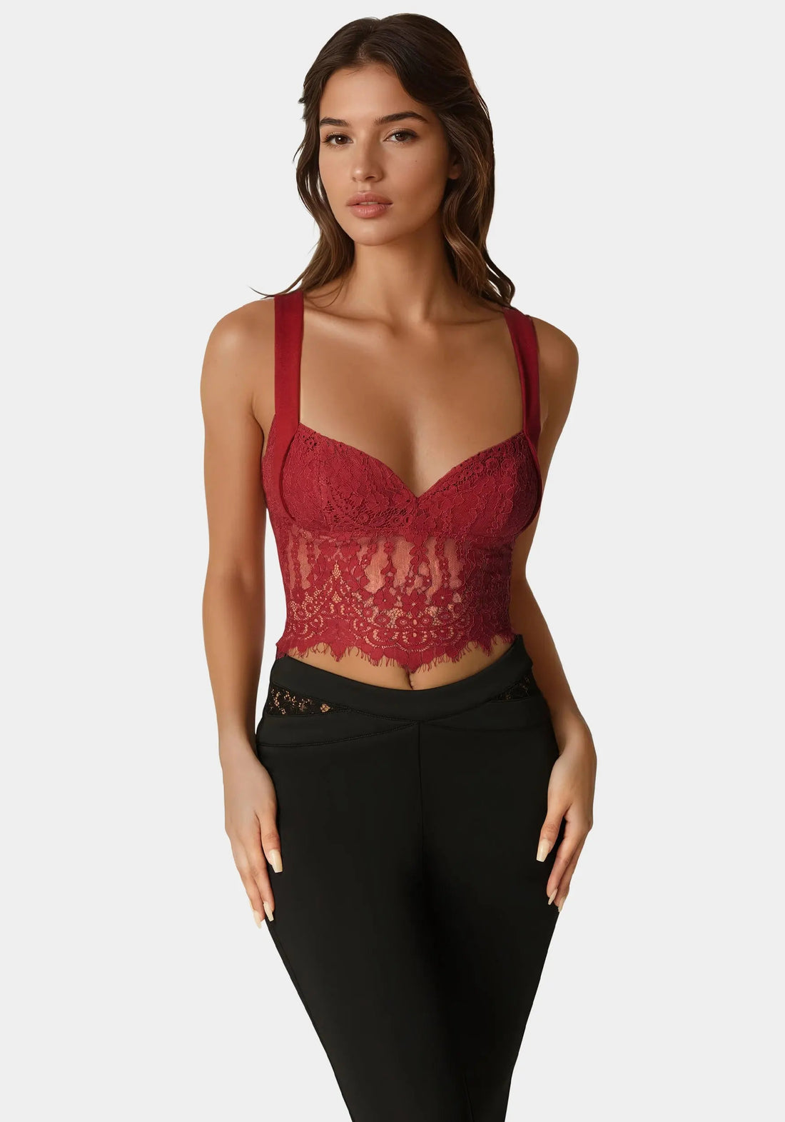 Bebe_Lace Corset_7SWT0383BE_RED DAHILA_01