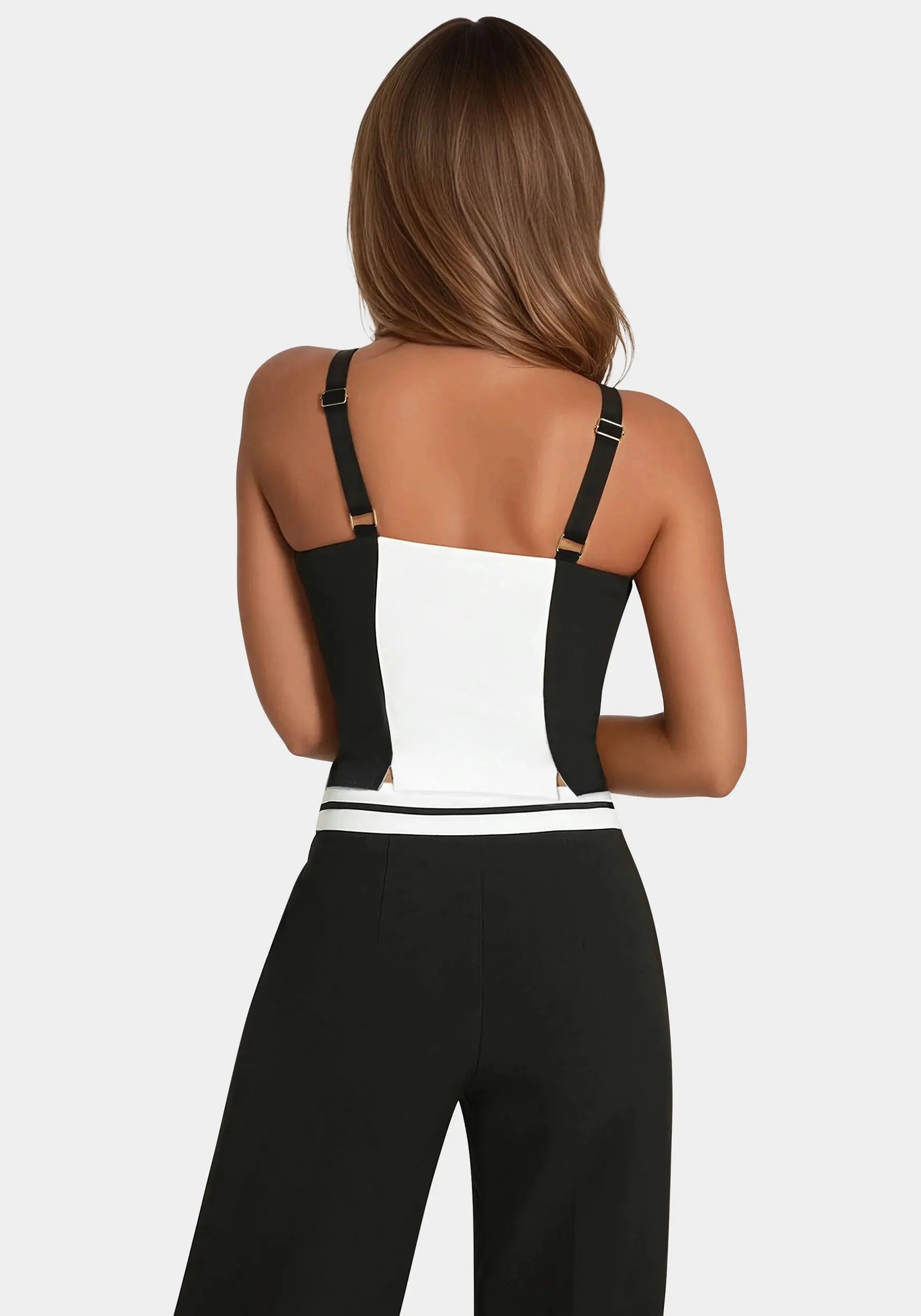 Bebe_Two Tone Corset_7SWT0387BE_BLACK - WHITE ALYSSUM_03